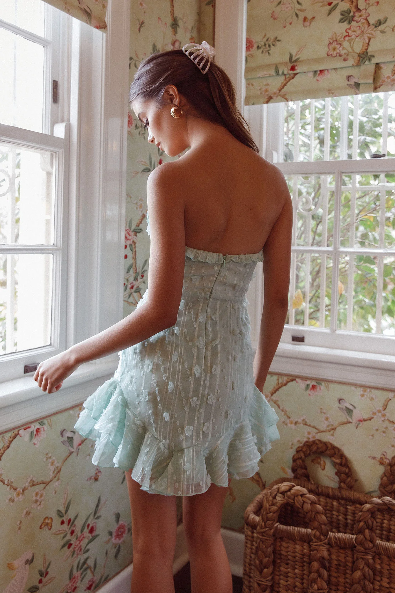 Cece Embellished Bandeau Dress Sage - Image 2