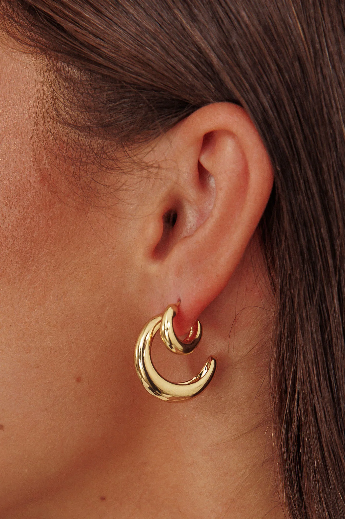 Cece Half-Hoop Earrings Set Gold Plated - Image 2