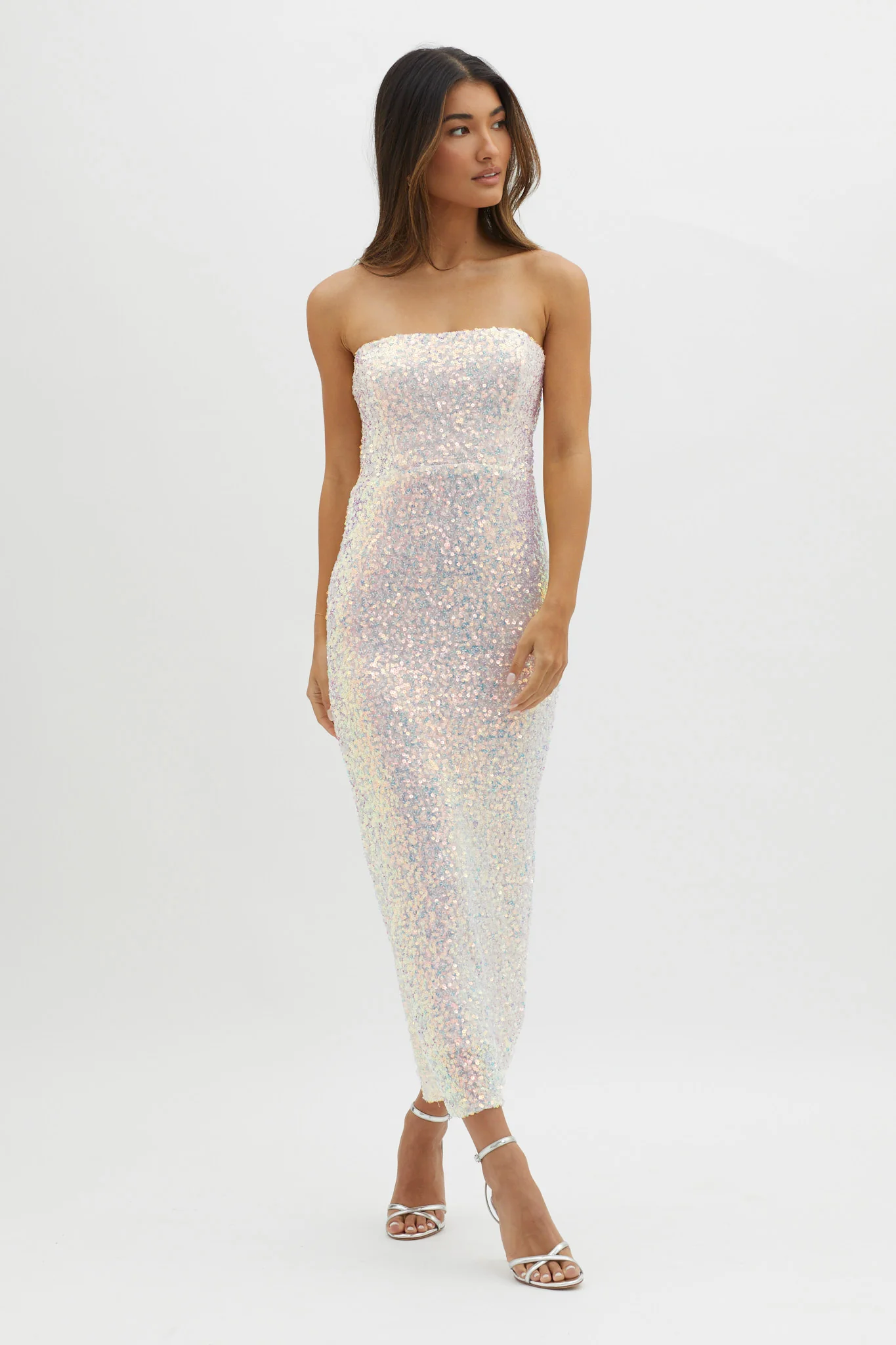 C'est Moi Sequin Laced Back Dress Pink - Image 2