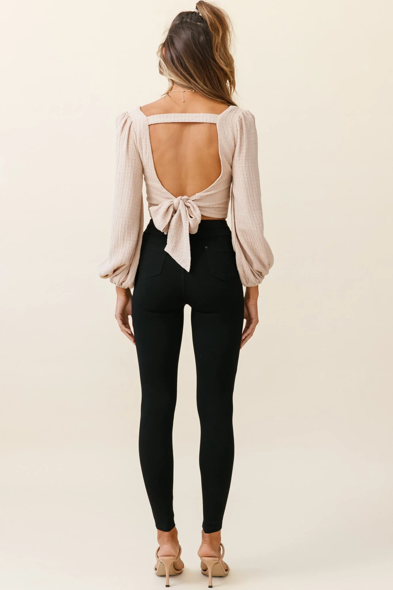 Charleston High-Waisted Ripped Detail Skinny Leg Pants Black - Image 2