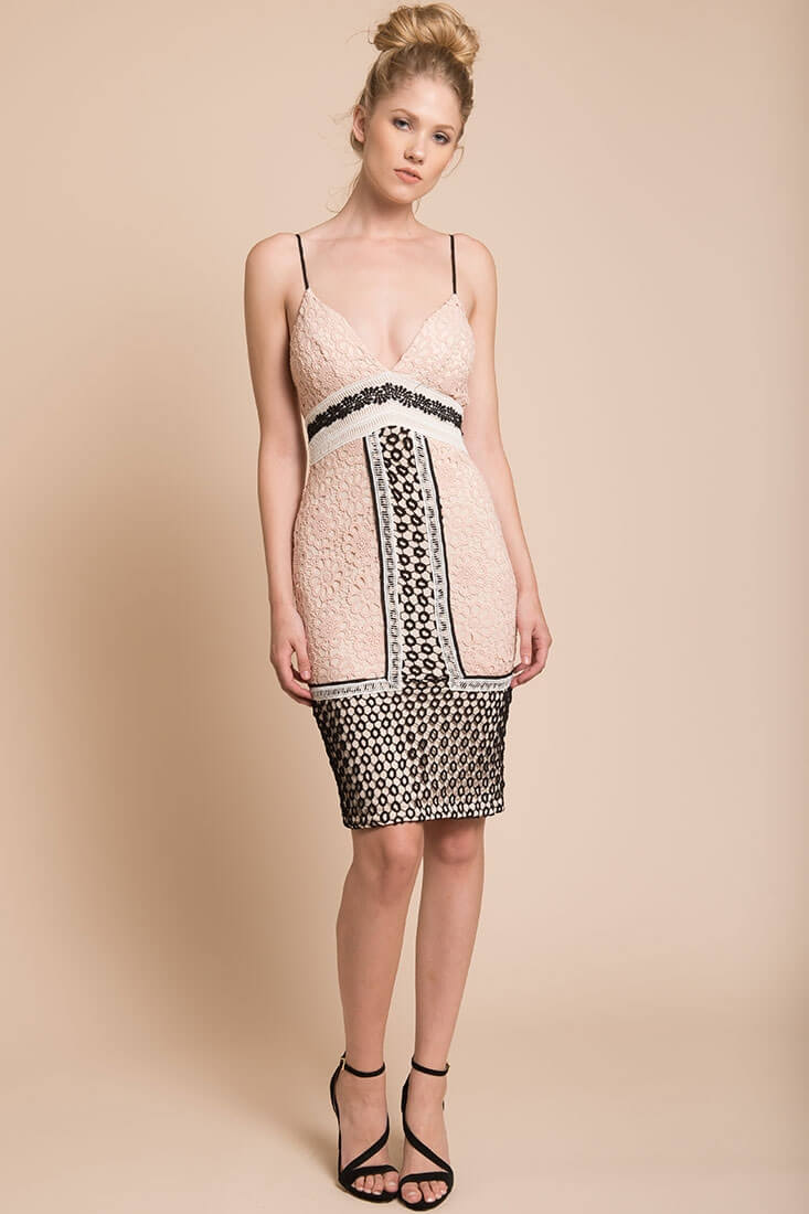 Charli The Perfect Birthday Bodycon Dress Dusty Pink - Image 2