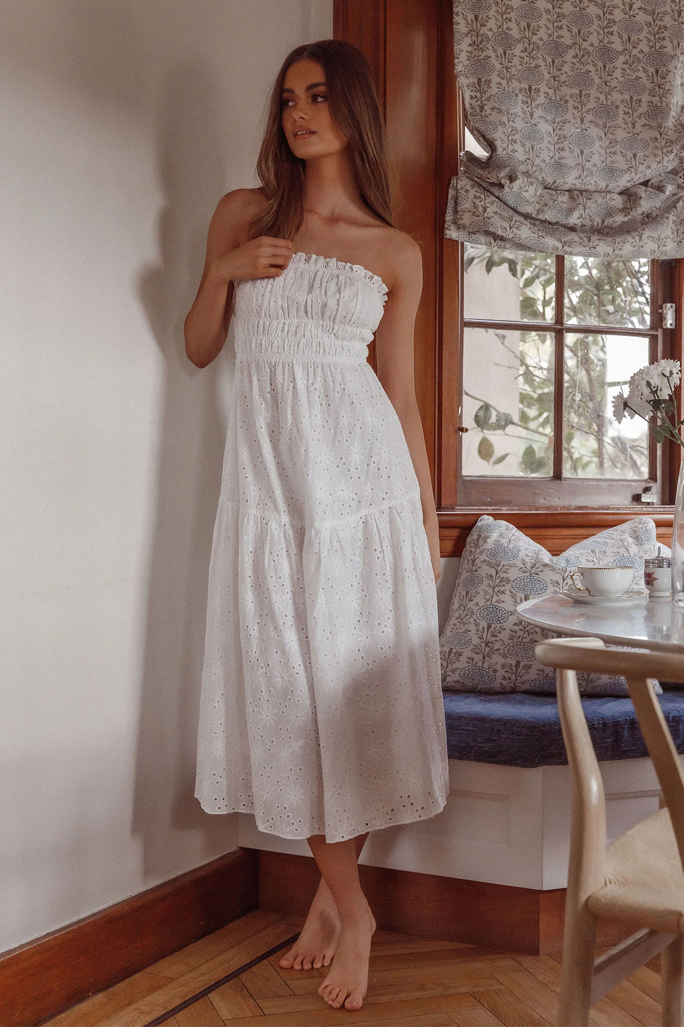 Chasing Sunshine Strapless Midi Dress White - Image 5