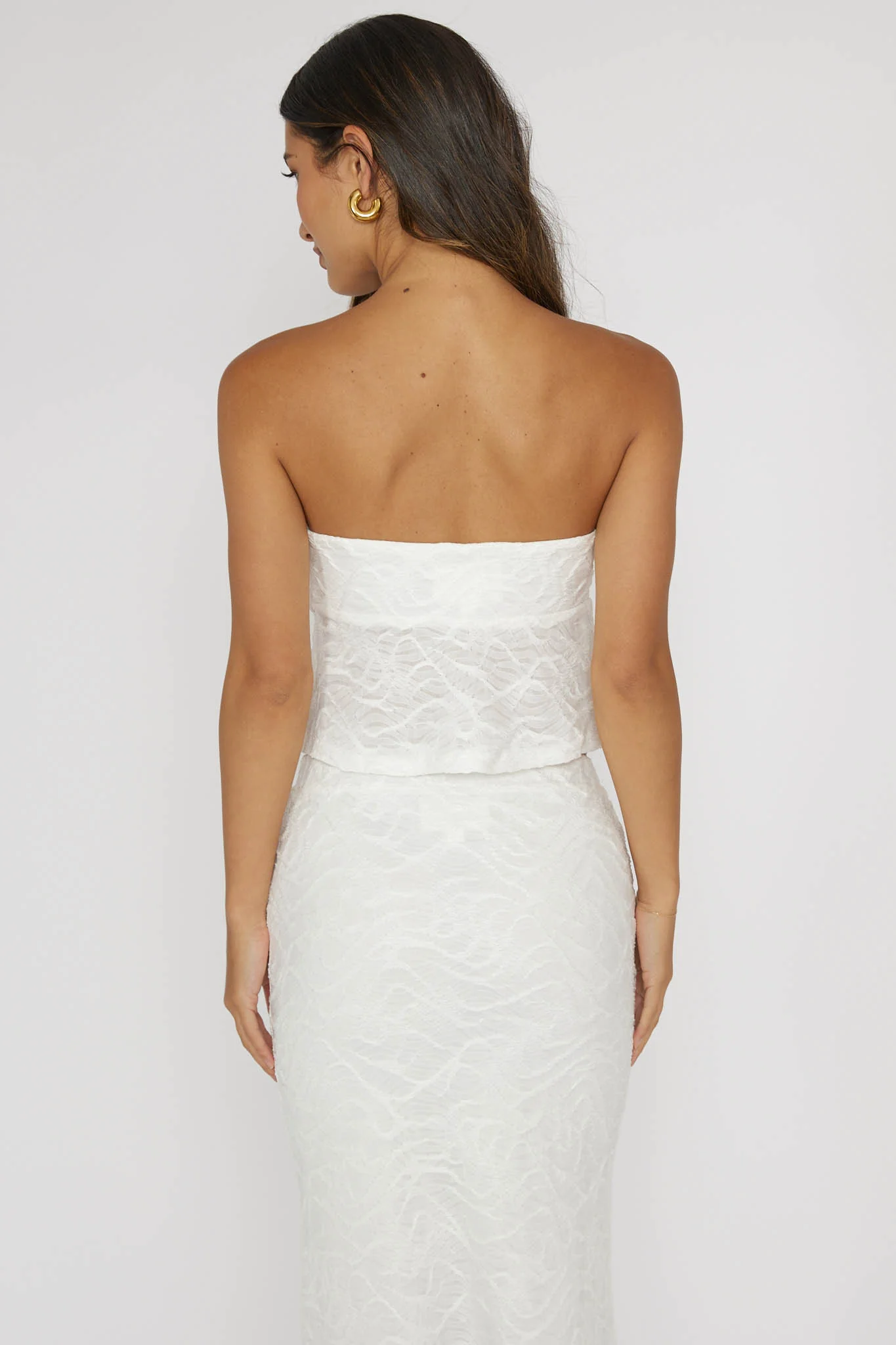 Chat Me Up Embellished Strapless Top White - Image 3