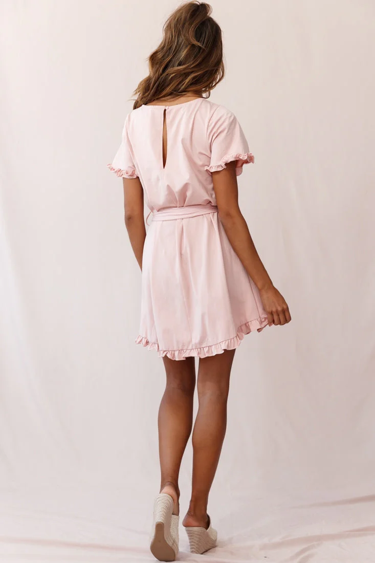 Chelsea Belted T-Shirt Dress Blush - Image 3