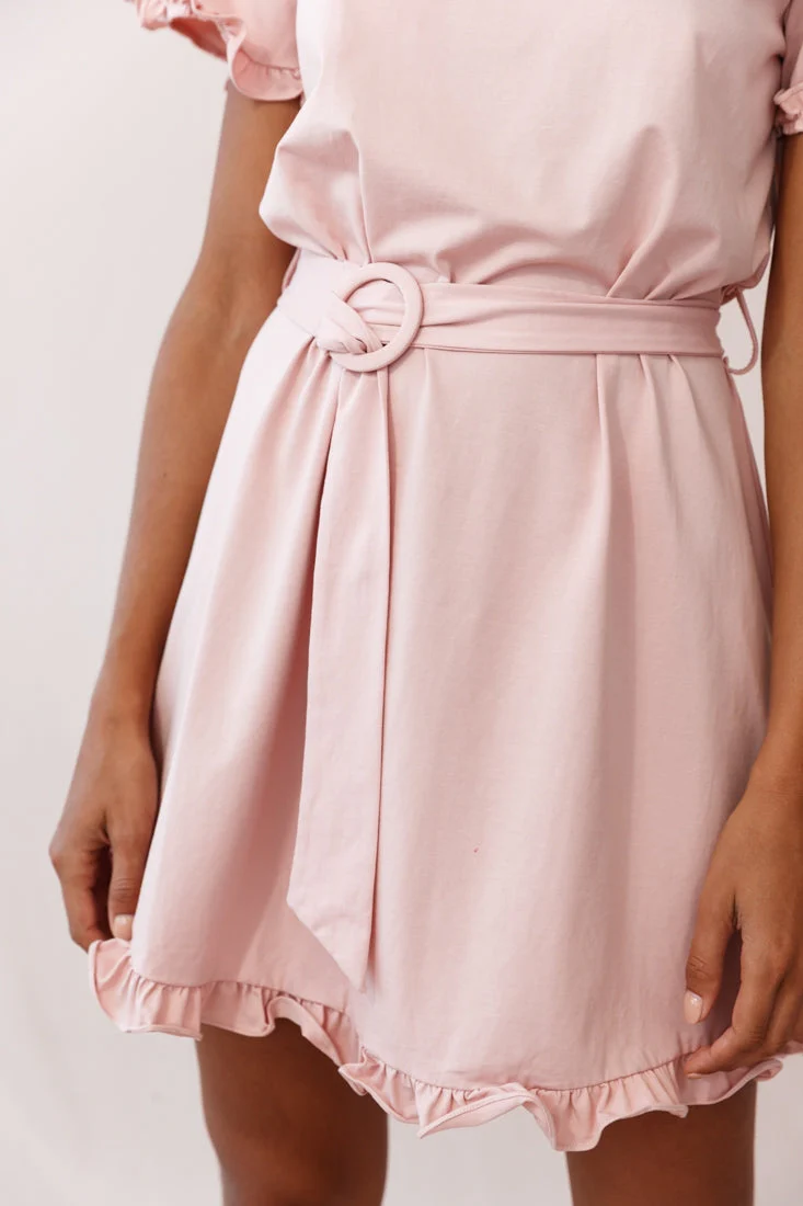 Chelsea Belted T-Shirt Dress Blush - Image 4