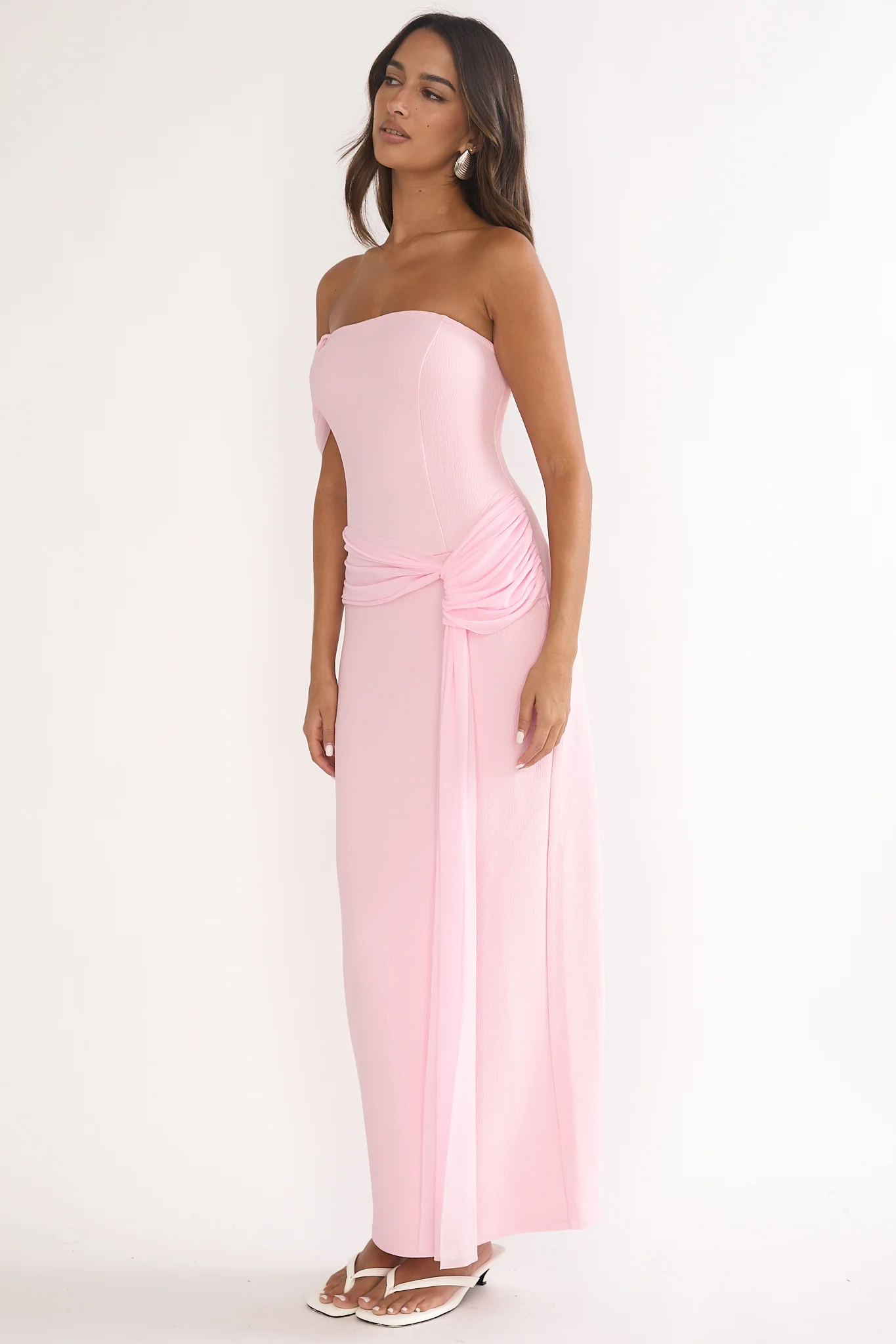 Chiavari Waist Drape Maxi Dress Pink - Image 6
