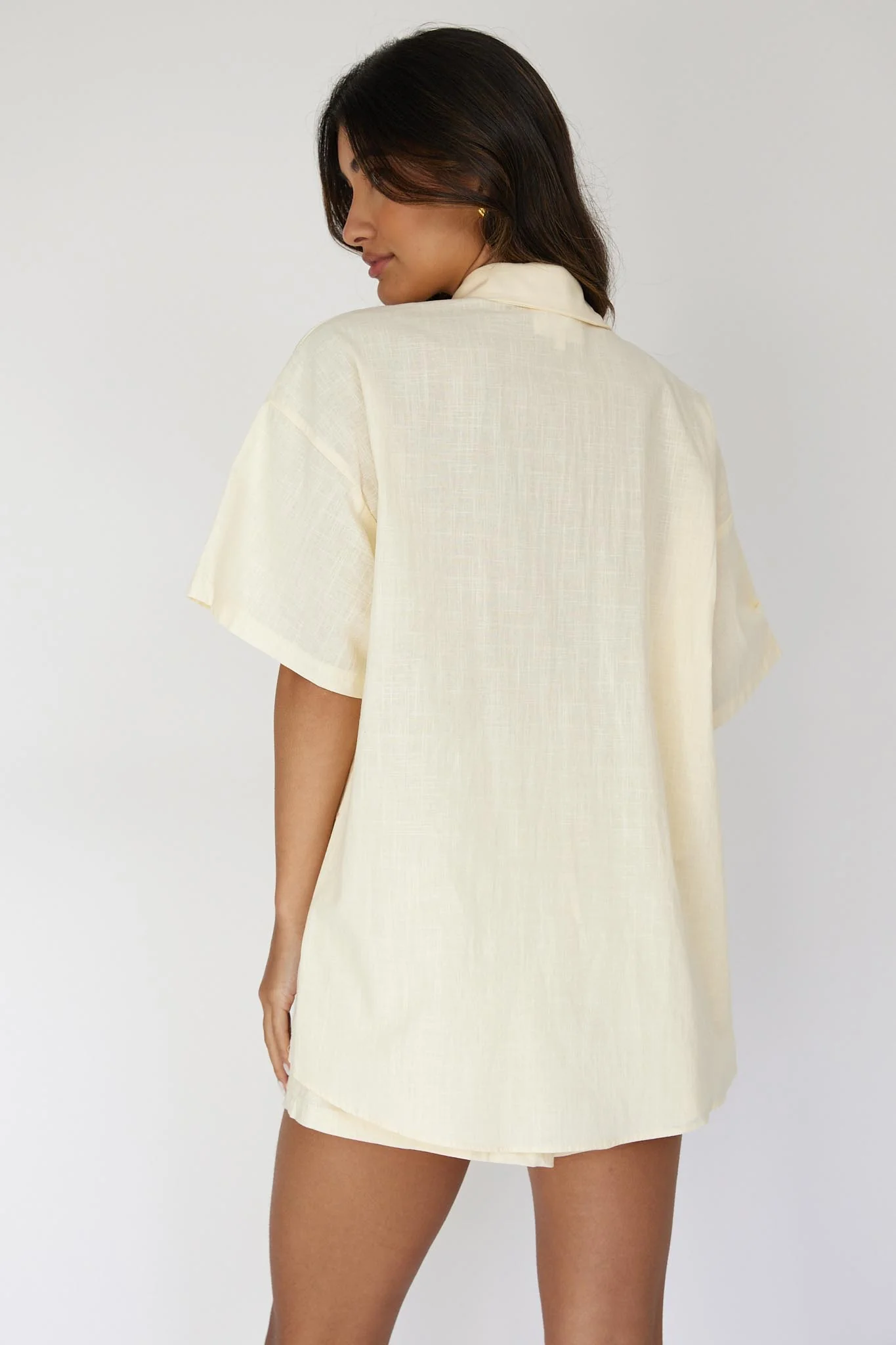 Ciao Ciao Embroidered Button-Up Shirt Butter - Image 3