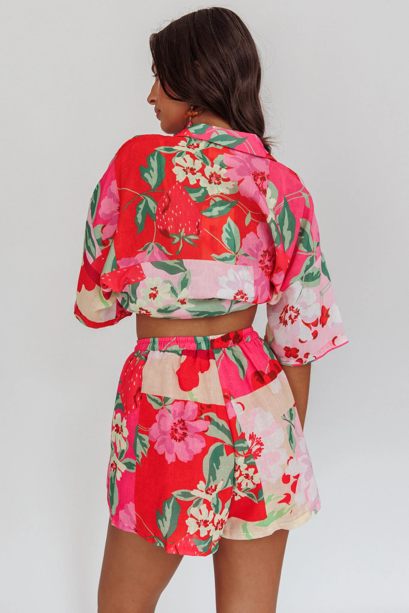 Ciao Ciao Floral Drawstring Shorts Pink - Image 3