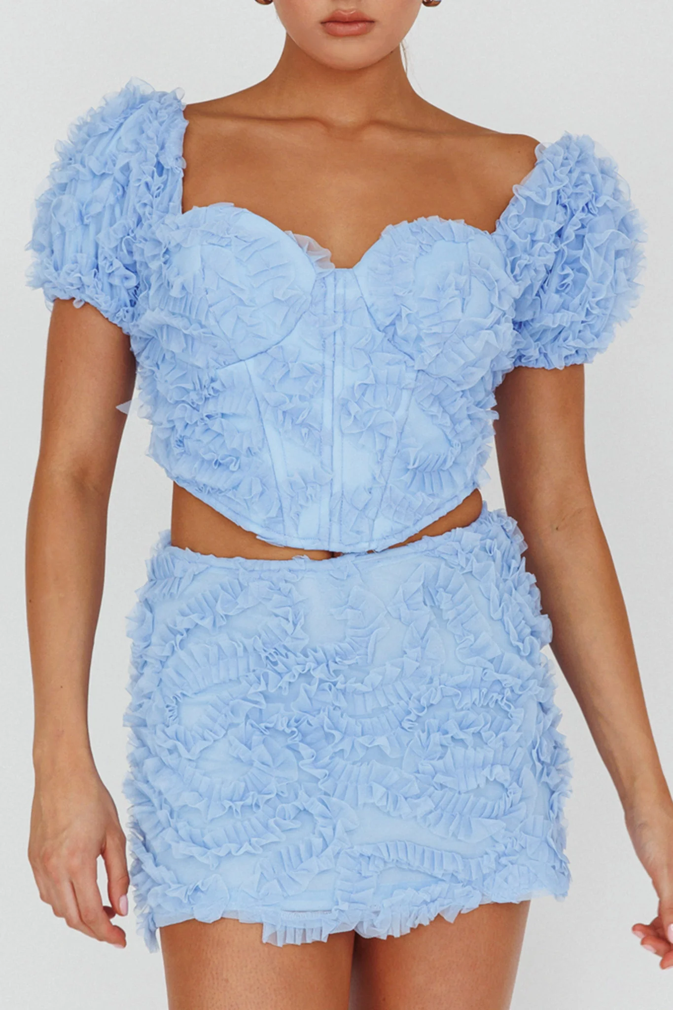 Cielito Embellished Crop Top Light Blue - Image 4