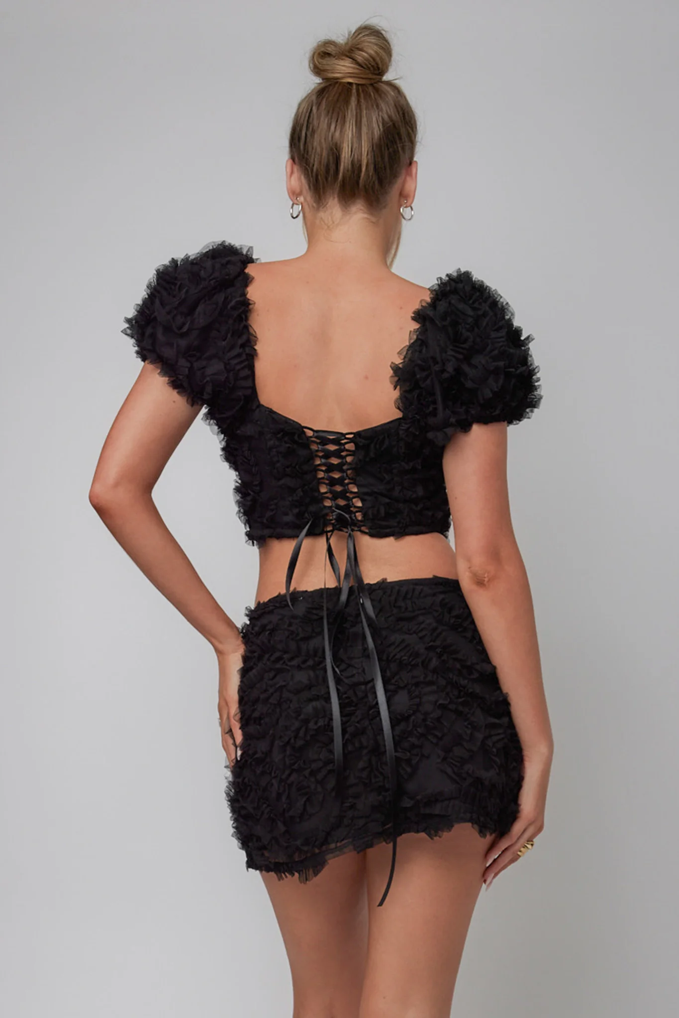 Cielito Embellished Mini Skirt Black - Image 4