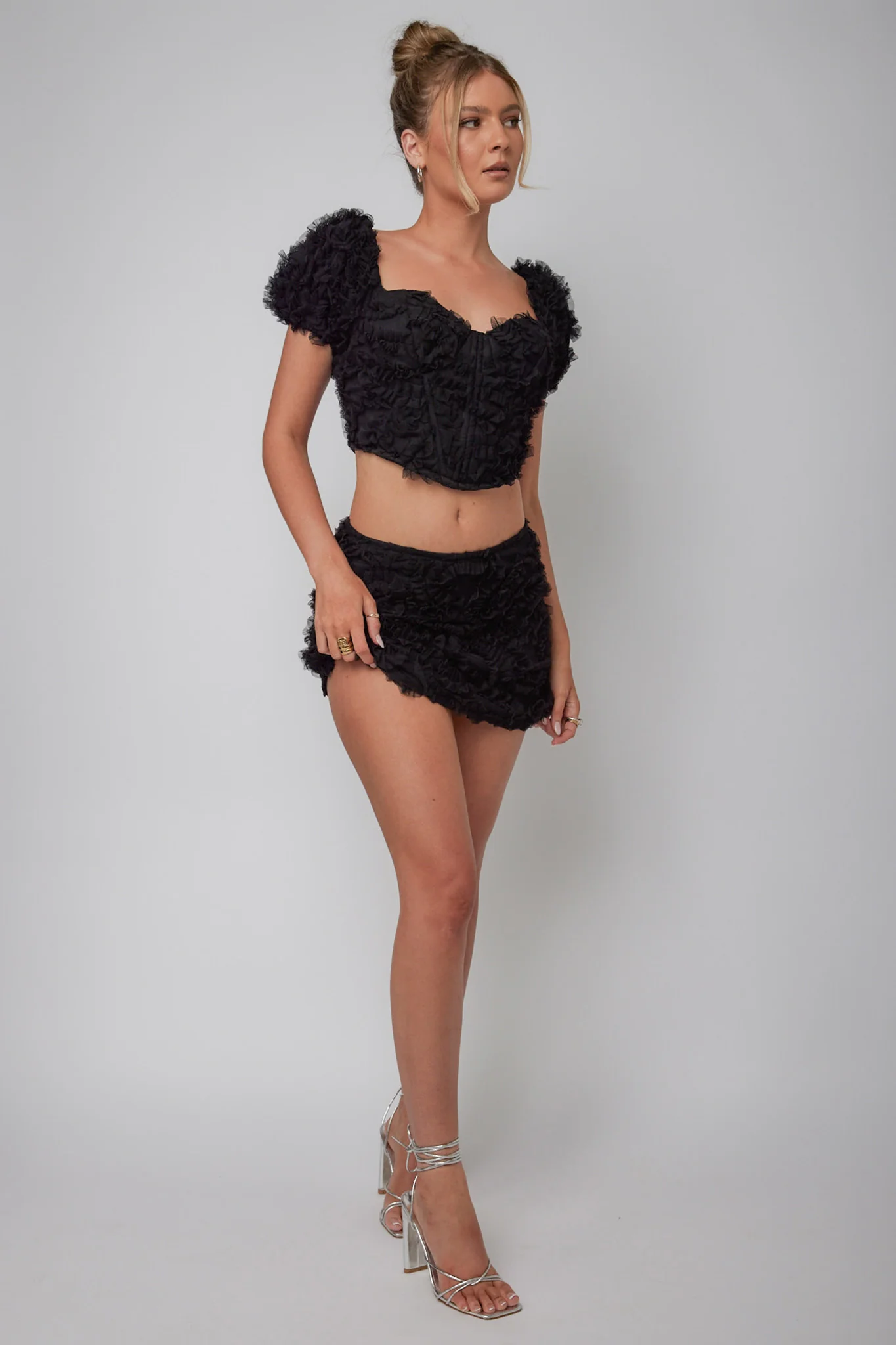 Cielito Embellished Mini Skirt Black - Image 5