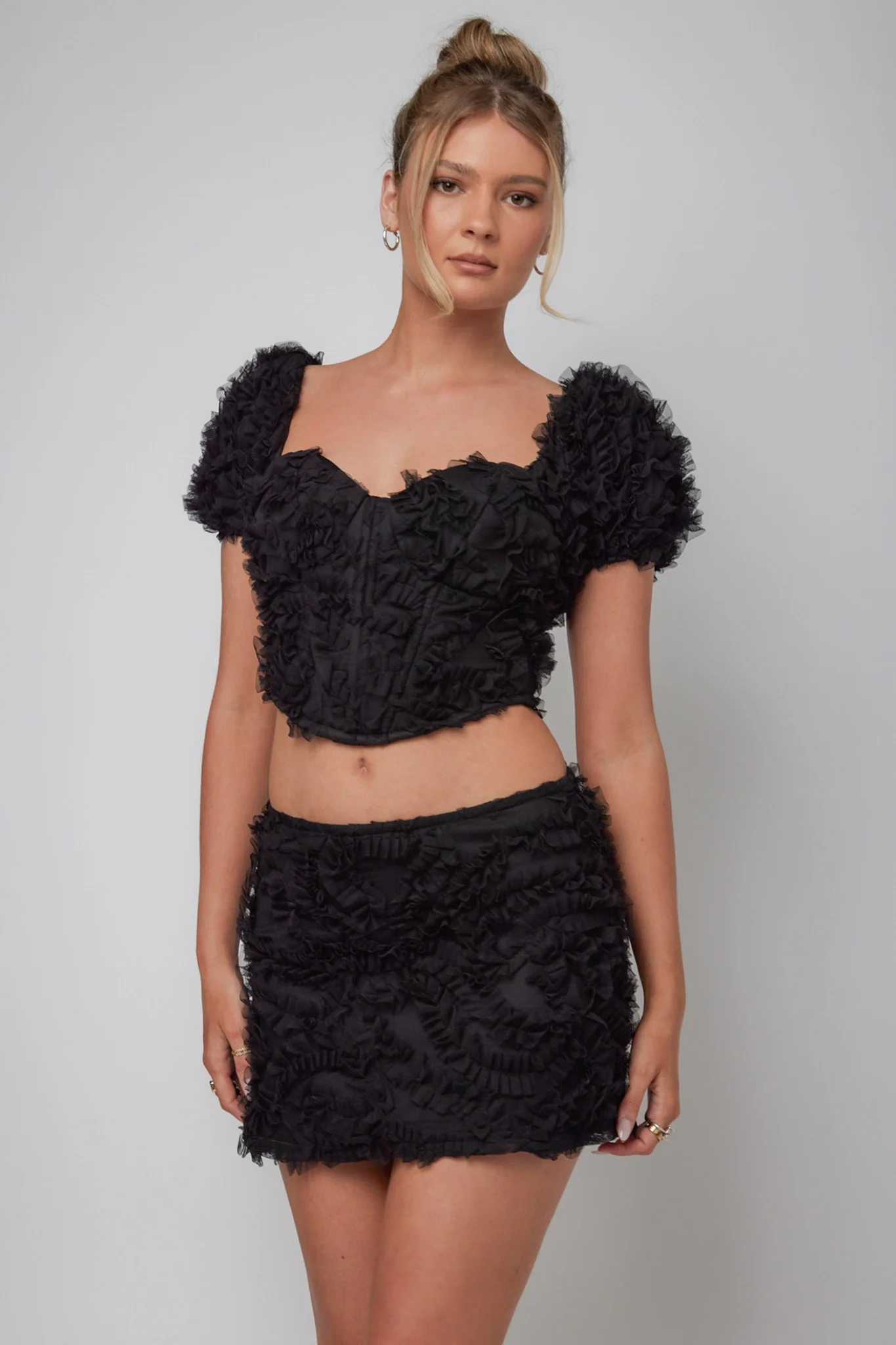 Cielito Embellished Mini Skirt Black - Image 6