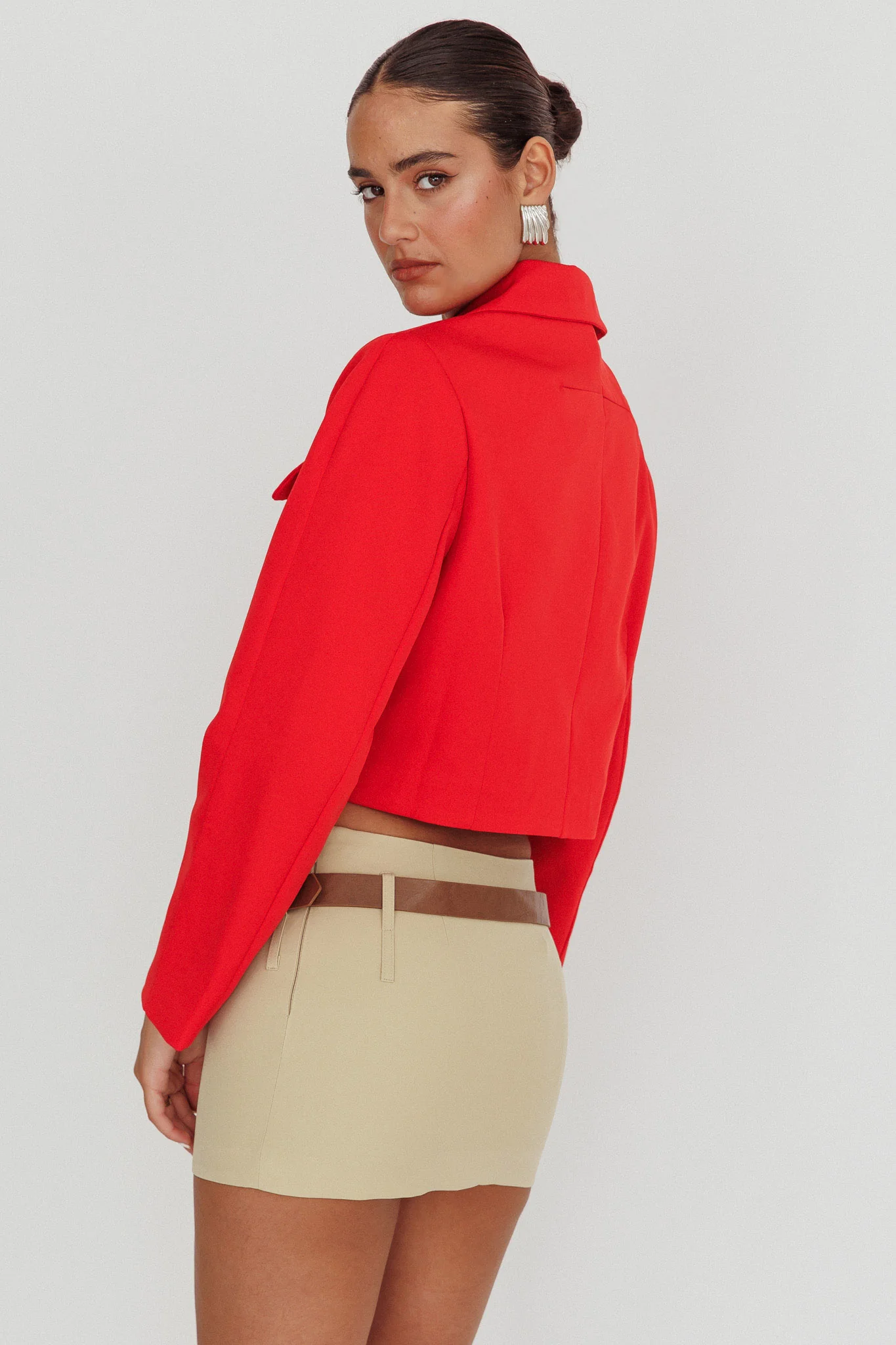 Cinder Crop Jacket Red - Image 2