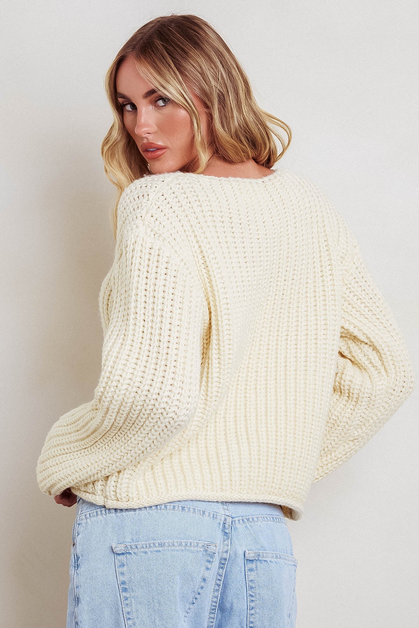 Cindie Chunky Knit Cardigan Butter - Image 2