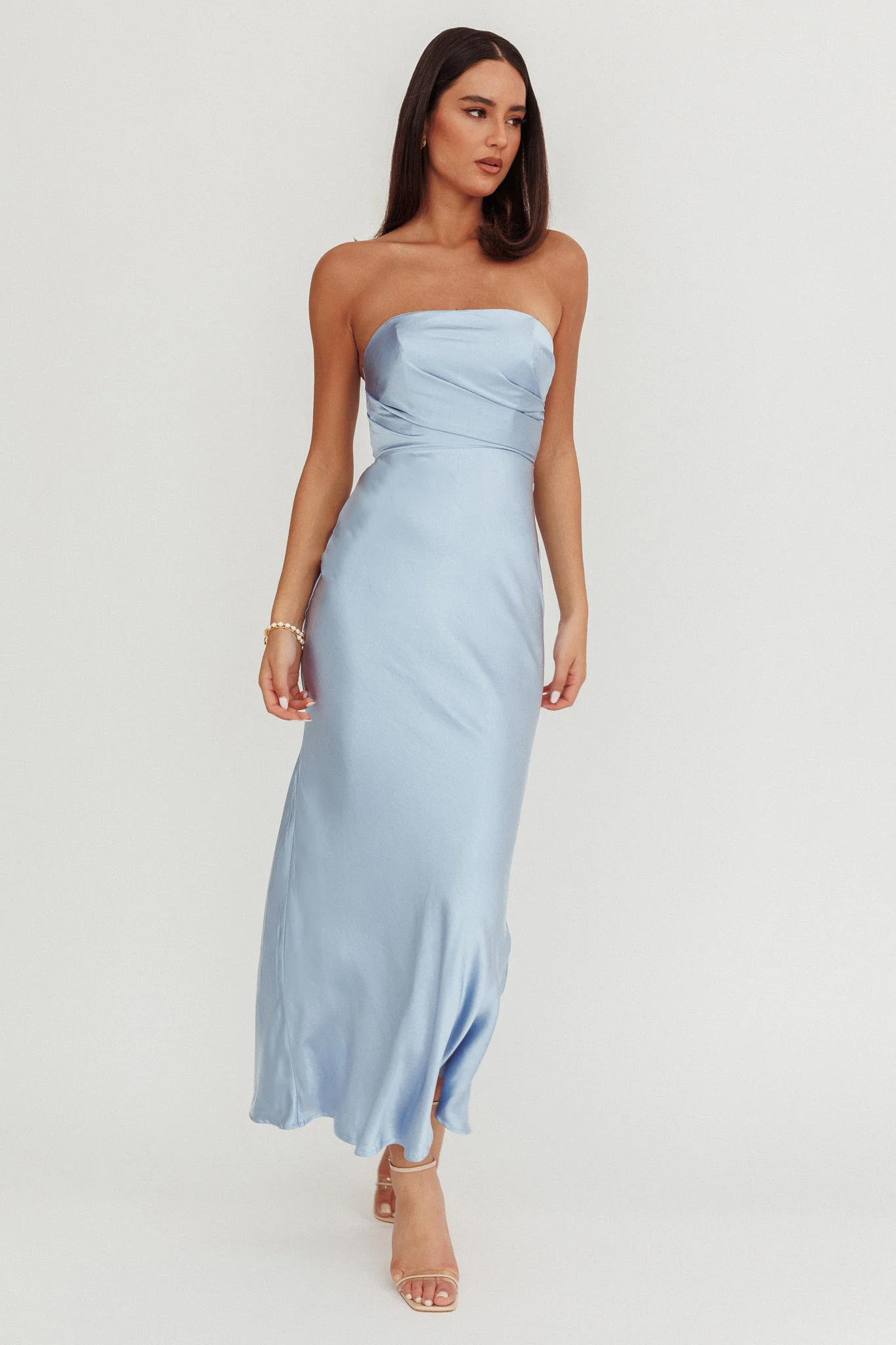 City Of Stars Strapless Maxi Dress Baby Blue - Image 4