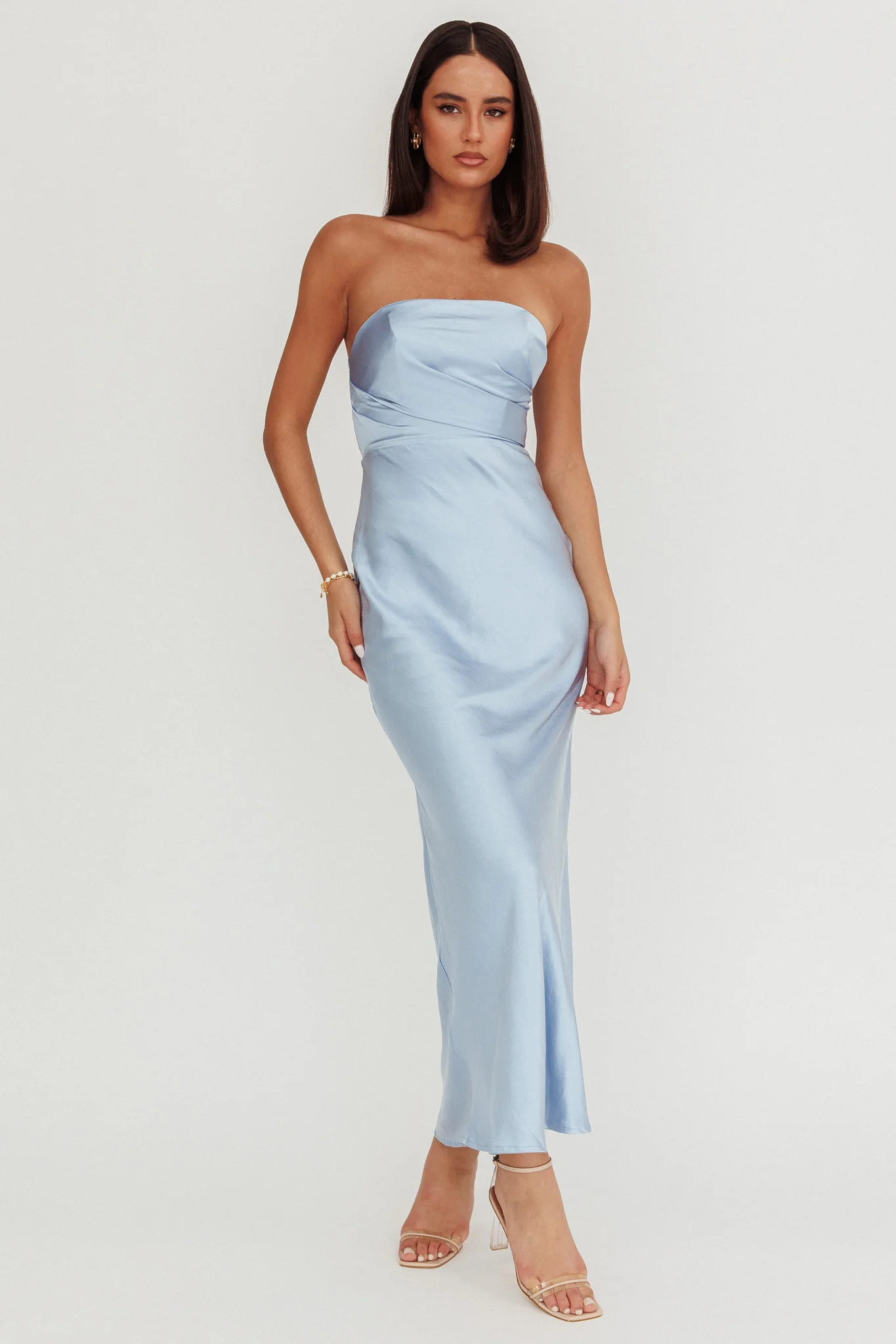 City Of Stars Strapless Maxi Dress Baby Blue - Image 5