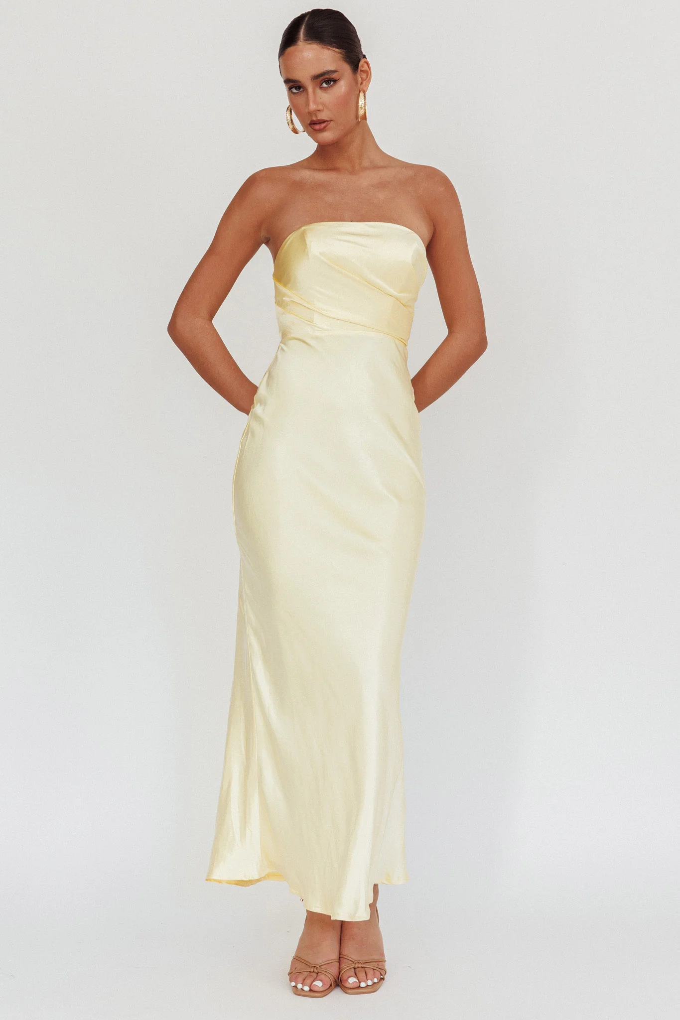 City Of Stars Strapless Maxi Dress Butter - Image 4