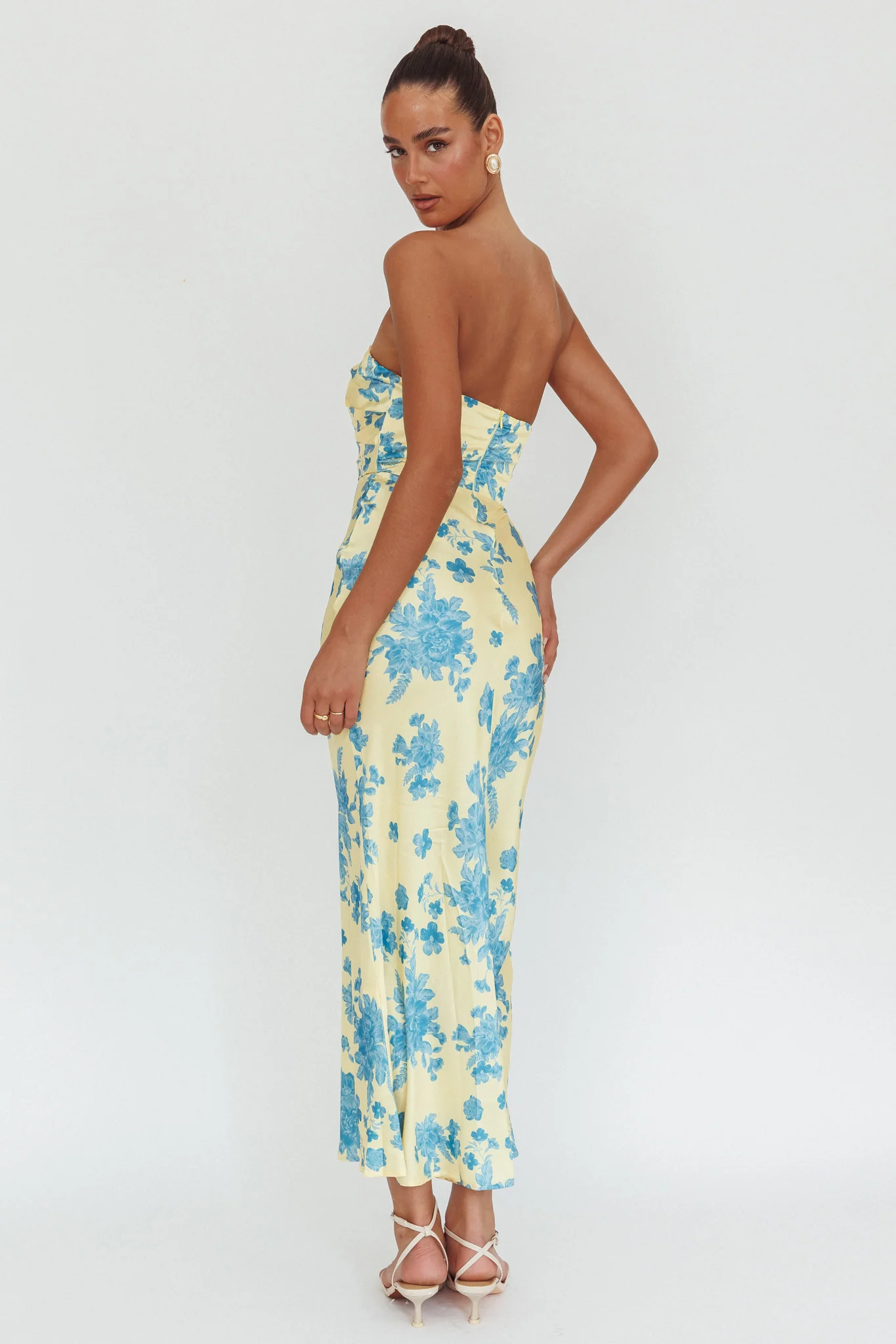 City Of Stars Strapless Maxi Dress Floral Yellow - Image 2