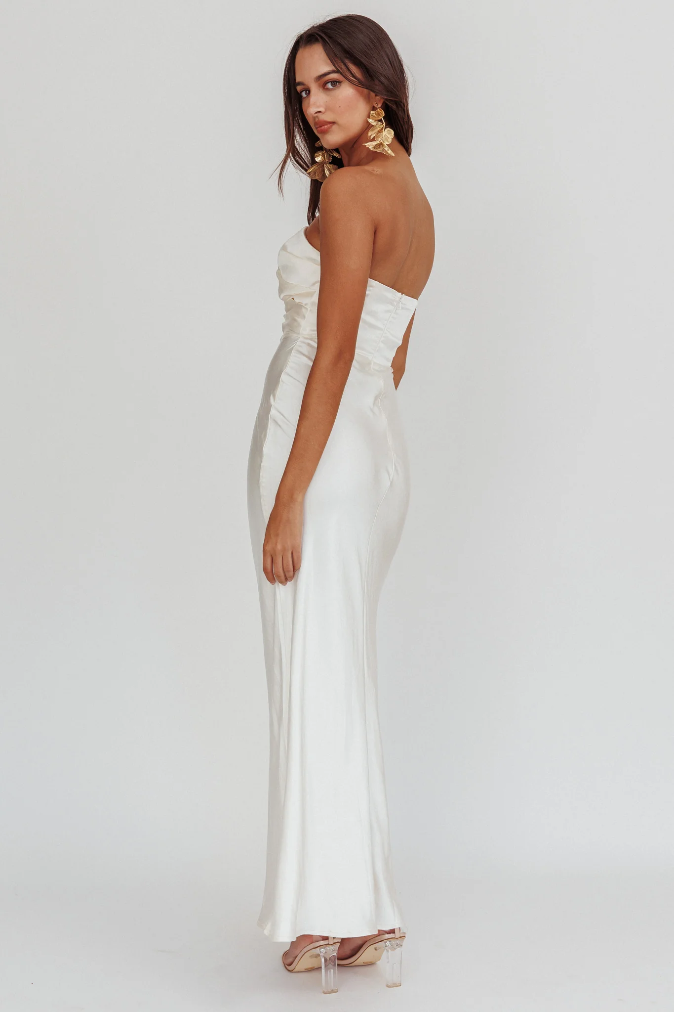City Of Stars Strapless Maxi Dress Oyster - Image 2