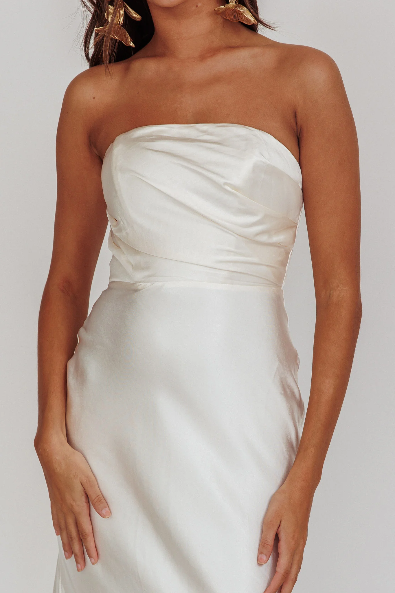 City Of Stars Strapless Maxi Dress Oyster - Image 4