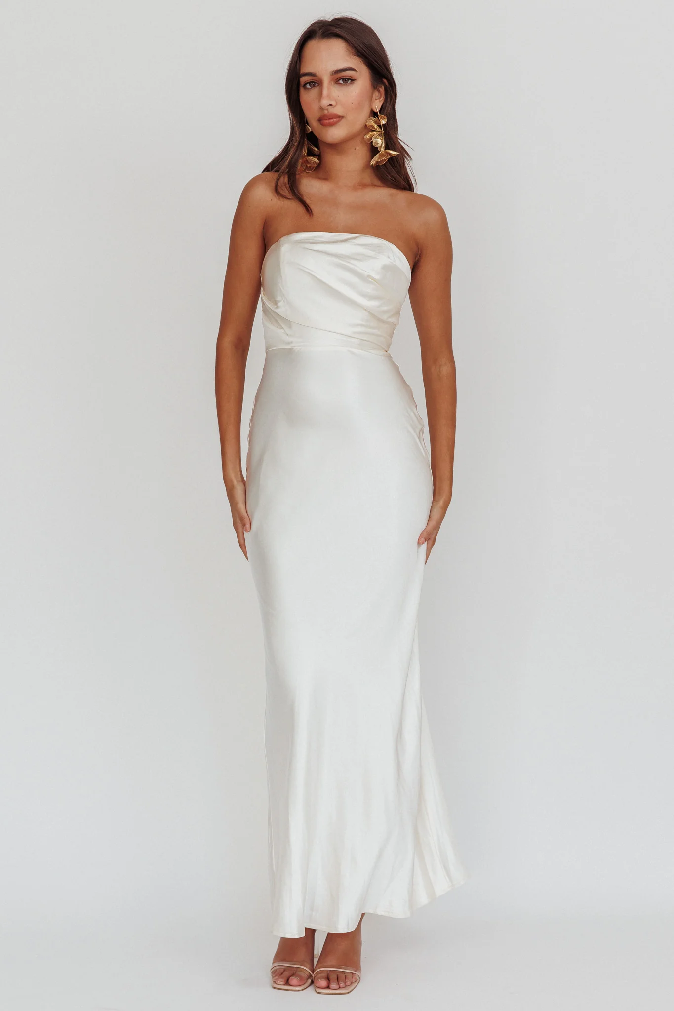 City Of Stars Strapless Maxi Dress Oyster - Image 5