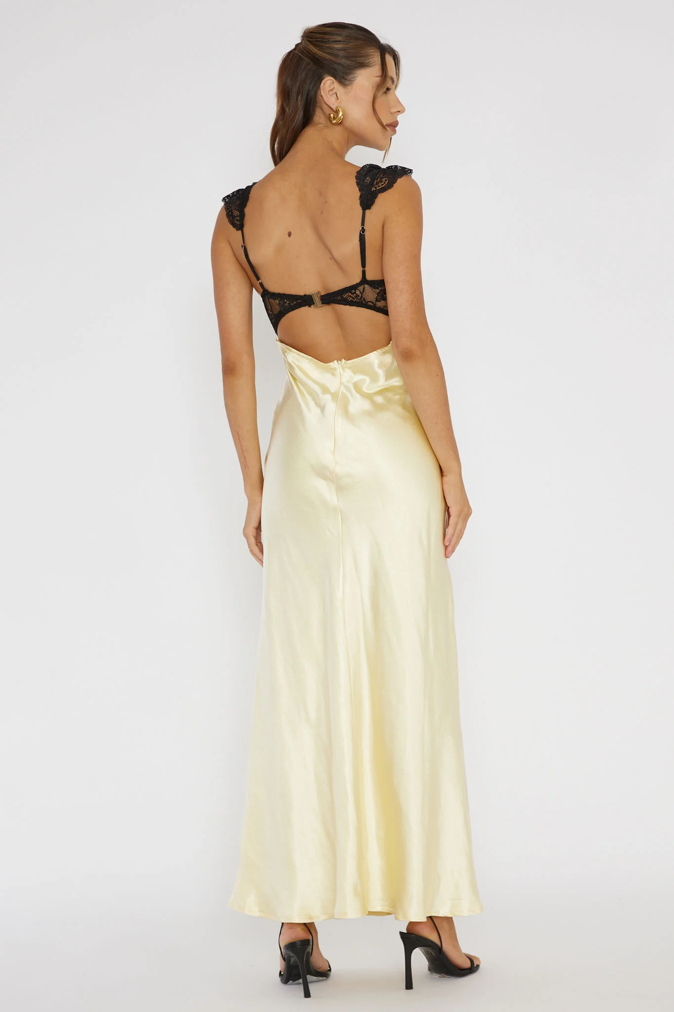 Claribel Lace Bust Maxi Dress Lemon - Image 2