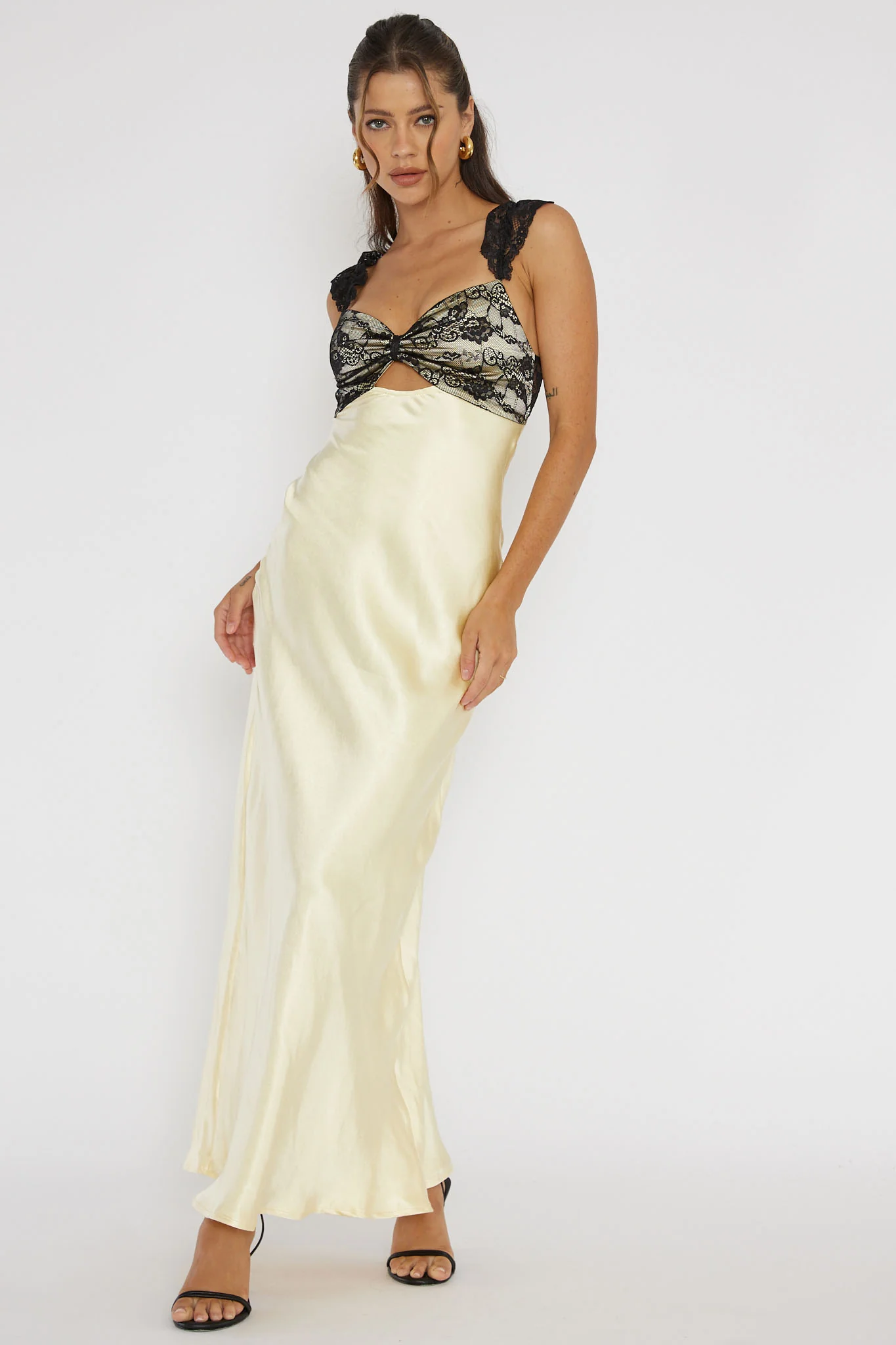 Claribel Lace Bust Maxi Dress Lemon - Image 5