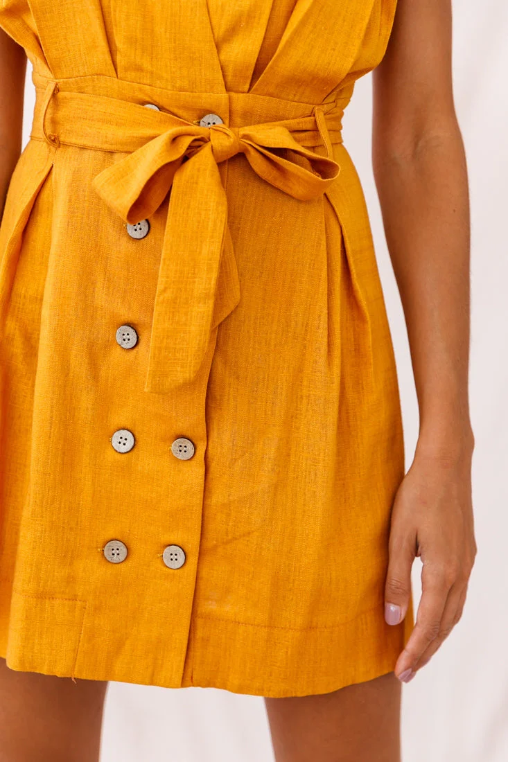 Clementine V-Neck Placket Dress Sunset - Image 4