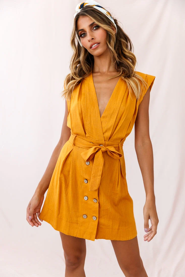 Clementine V-Neck Placket Dress Sunset - Image 5