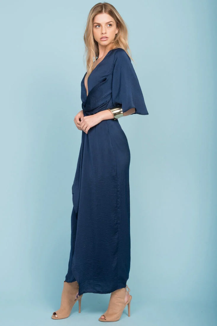Cleo High Center Slit Dress Navy - Image 4
