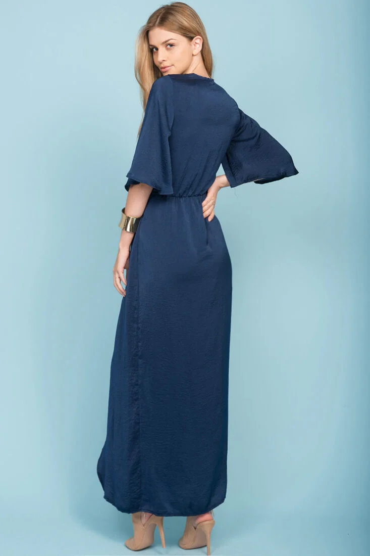 Cleo High Center Slit Dress Navy - Image 5