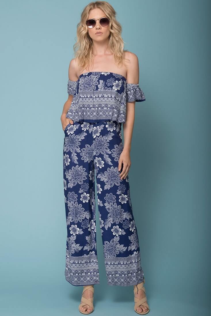 Clover Boho Floral Print Jumpsuit - Image 2