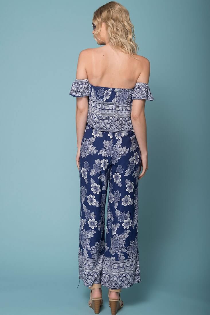 Clover Boho Floral Print Jumpsuit - Image 4