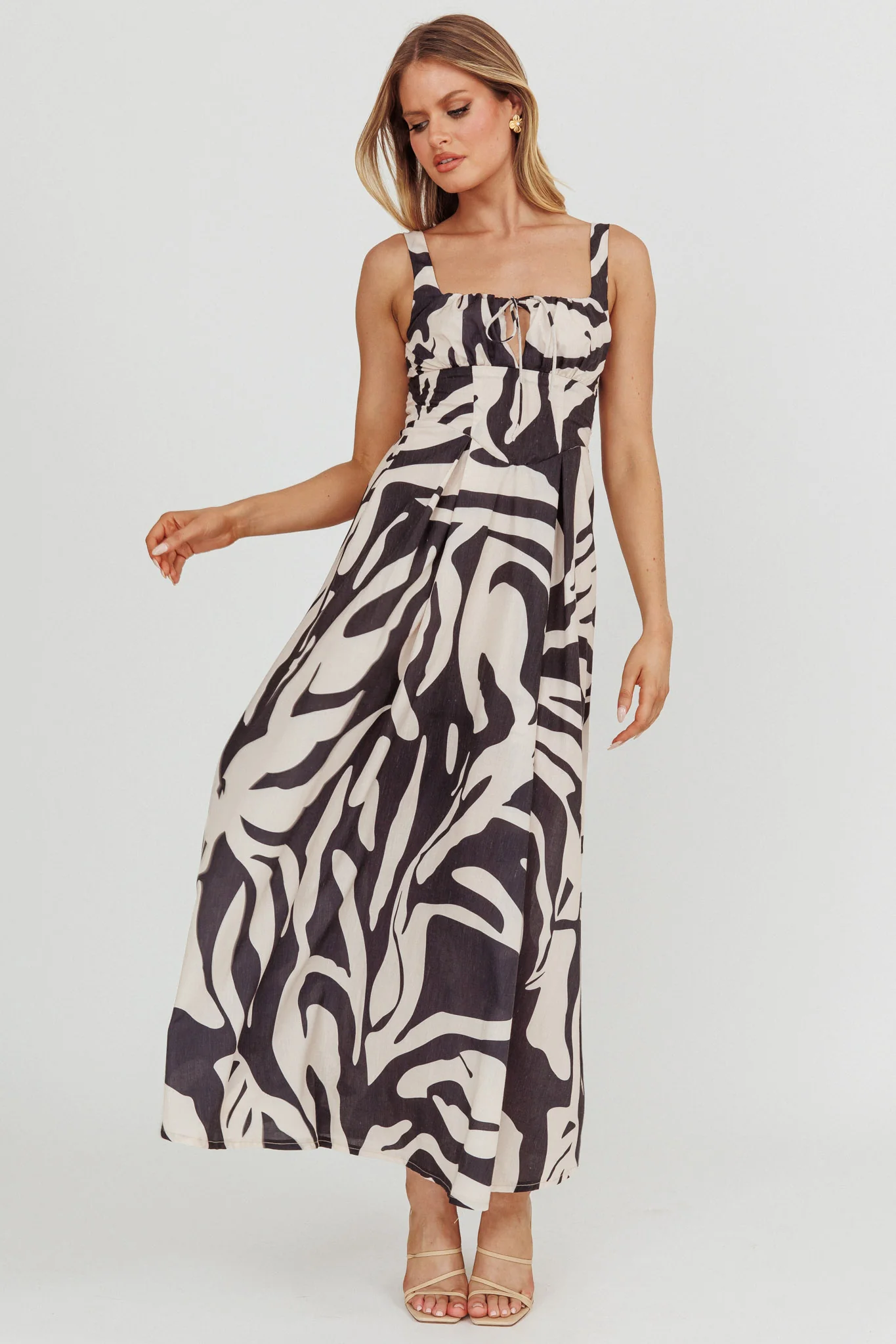 Colette A-Line Maxi Dress Black - Image 3