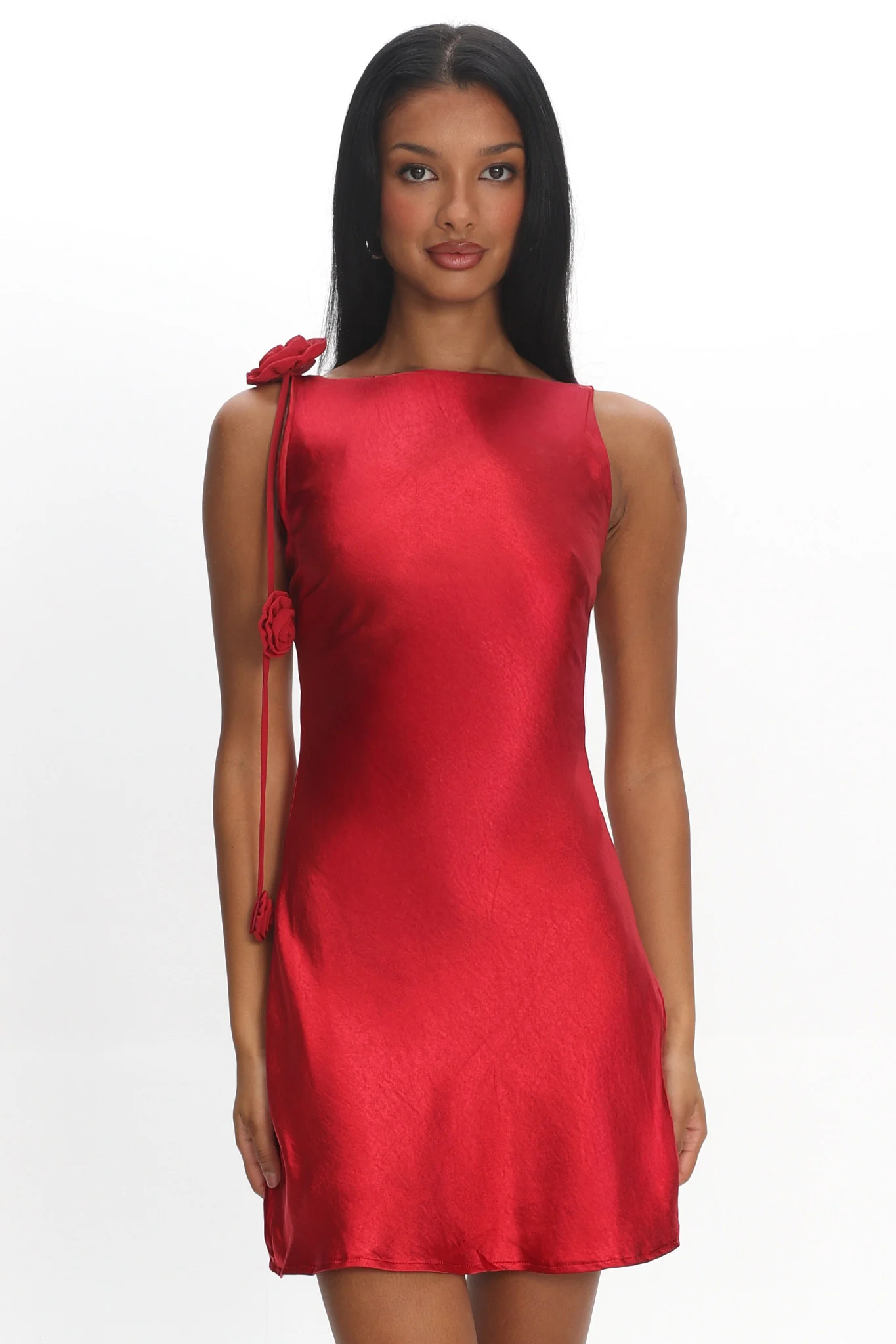Collecting Memories Backless Rosette String Mini Dress Red - Image 5