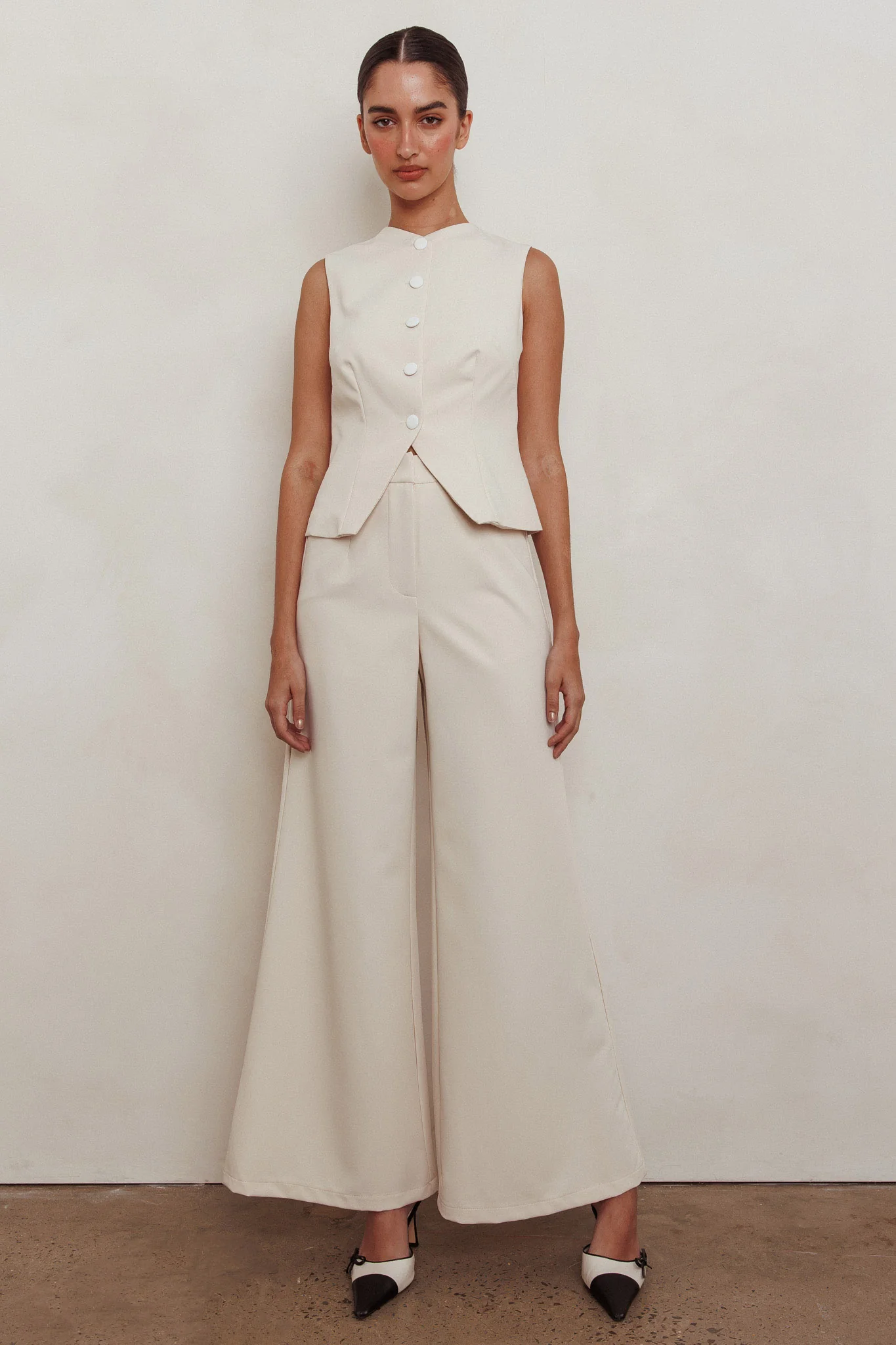 Consideration Sleeveless Vest Top Beige - Image 4