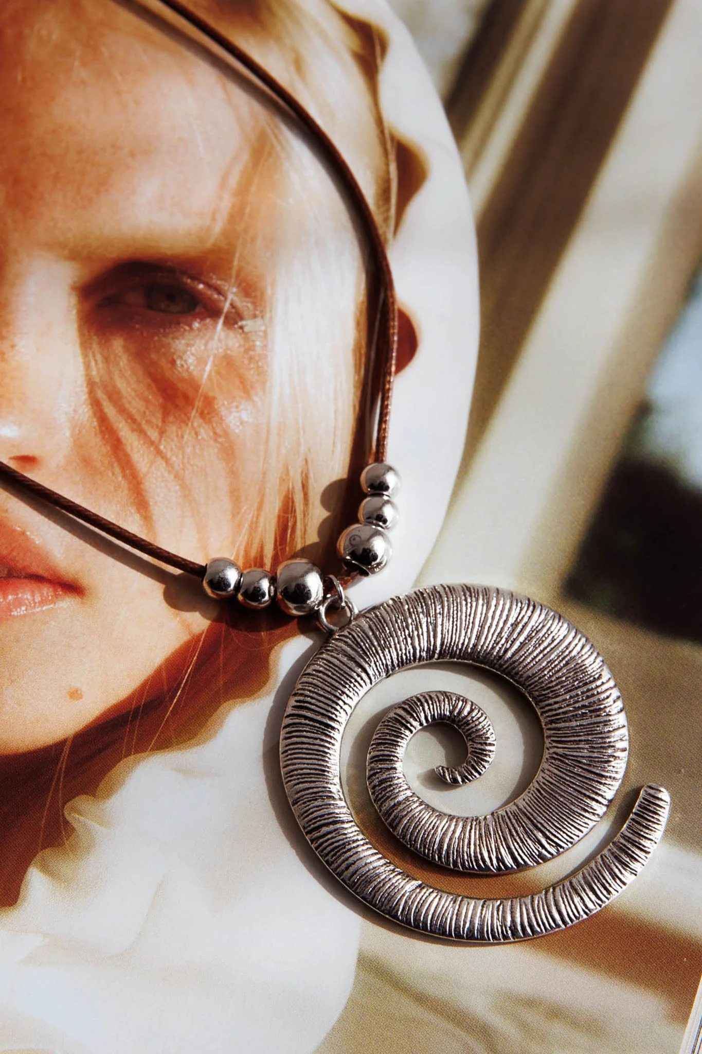 Coolum Swirl Pendant Necklace Silver - Image 3