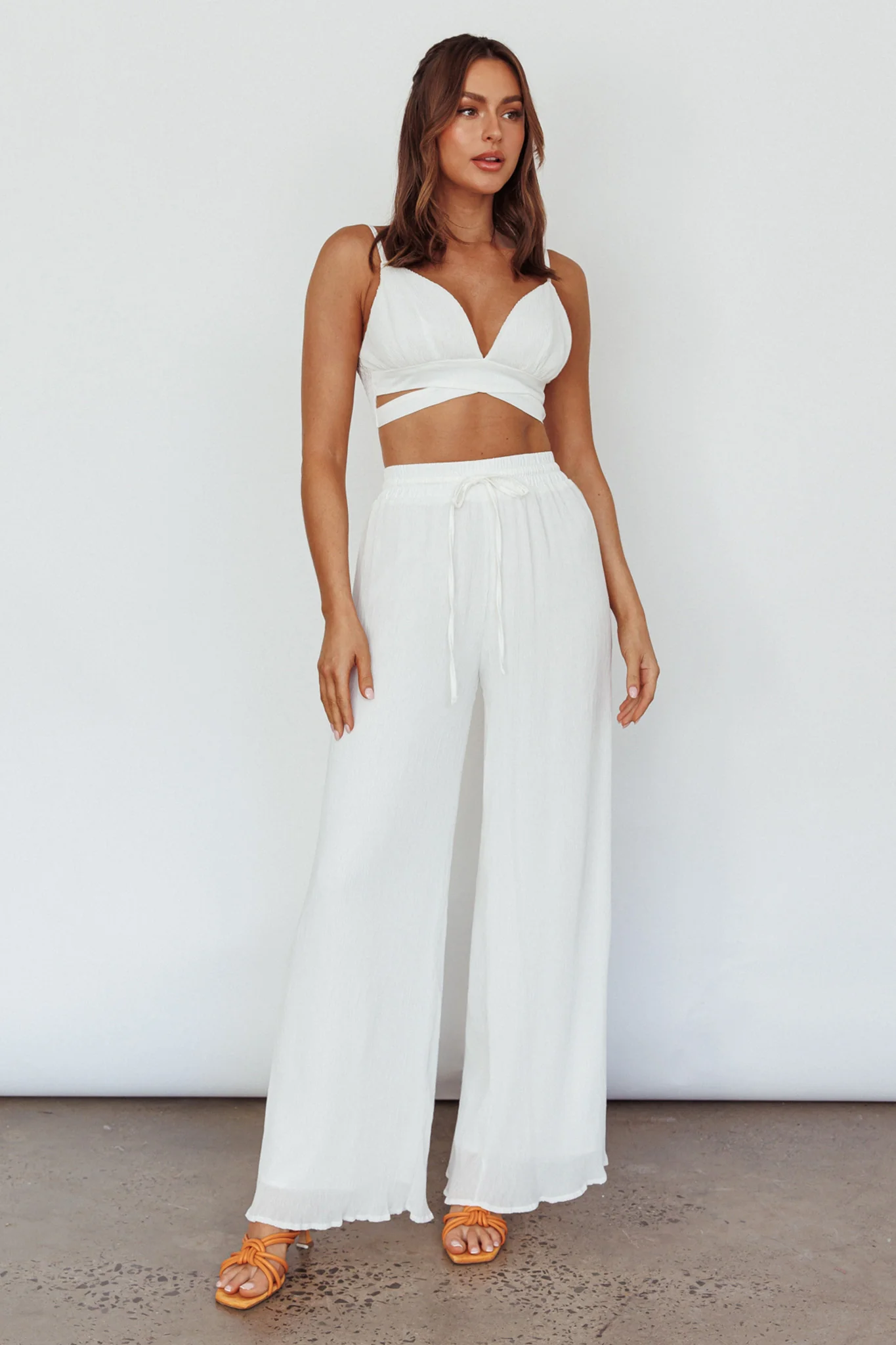 Cove Shirred Back Crop Top Ivory - Image 7