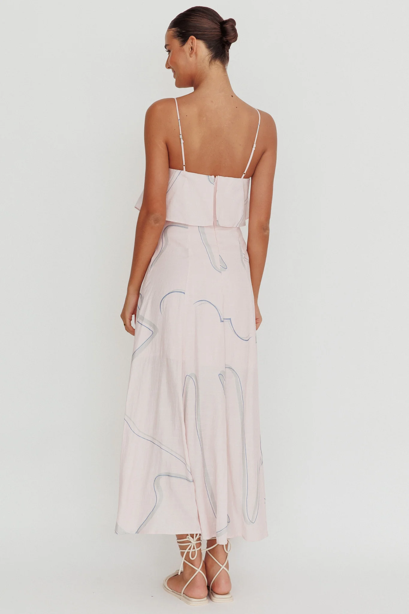 Cressida Line Ruffle Maxi Dress Pink - Image 3