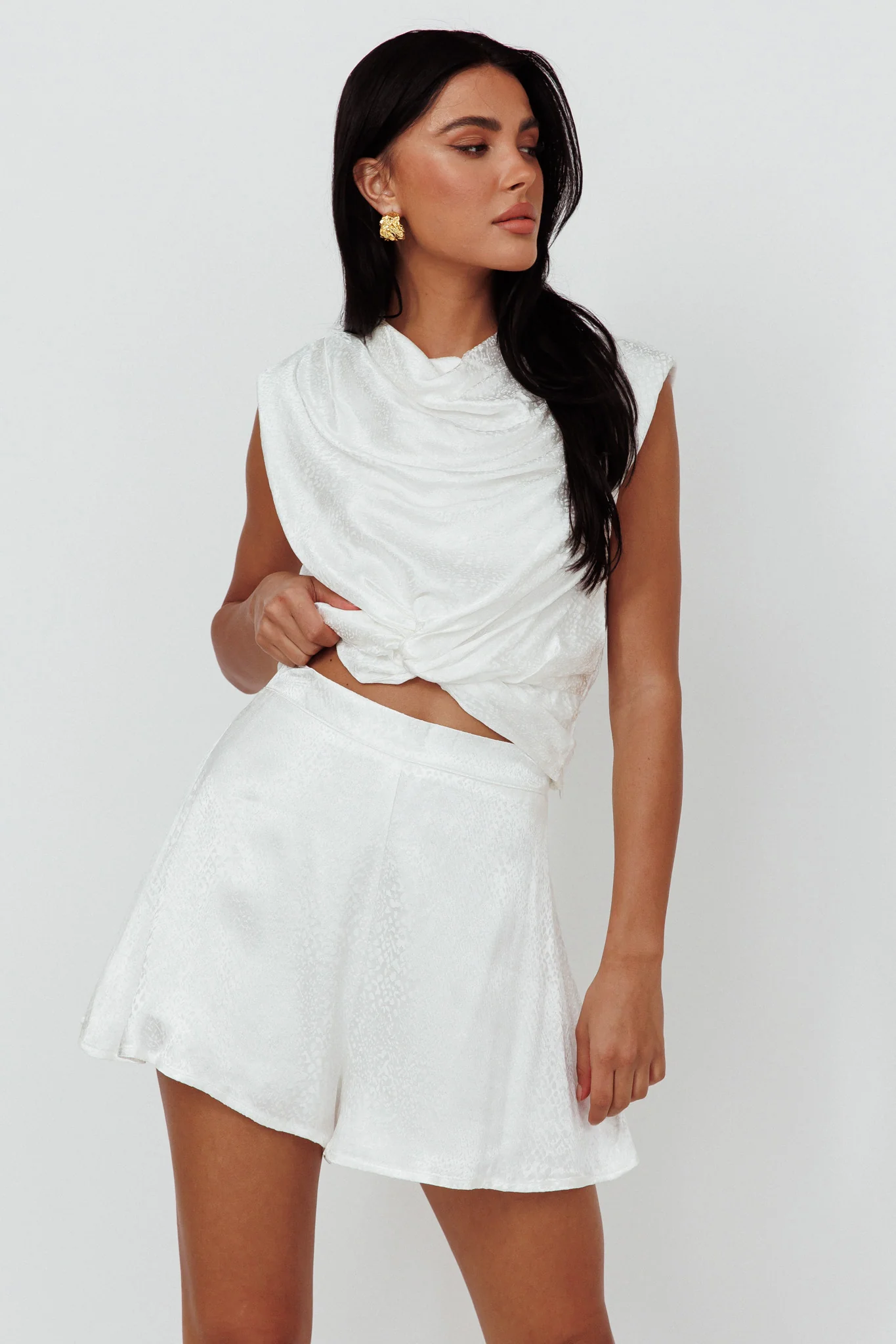 Cruising Twist Waist Top White - Image 6