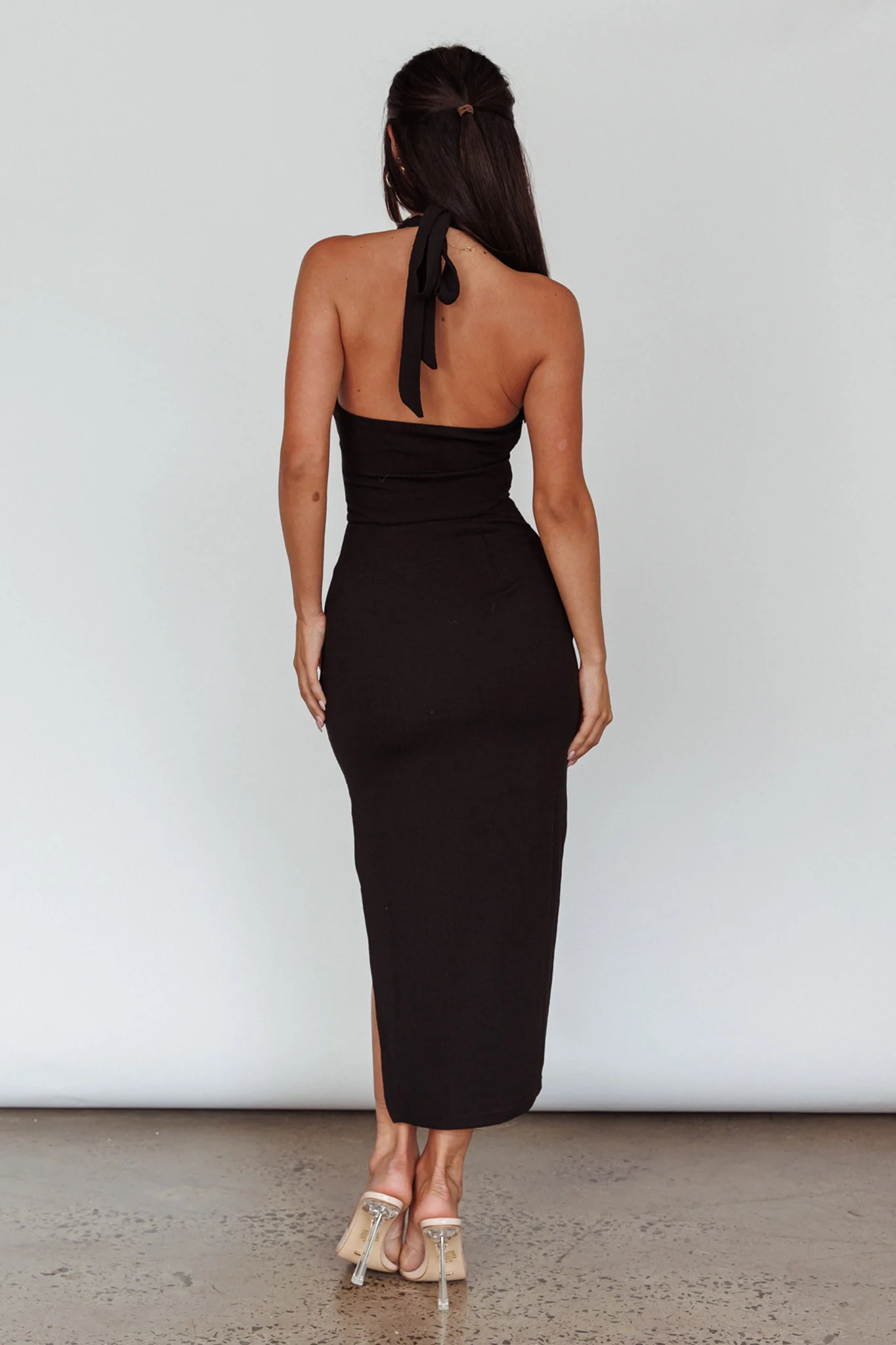 Crystal Skies Cut-Out Feature Midi Dress Black - Image 2