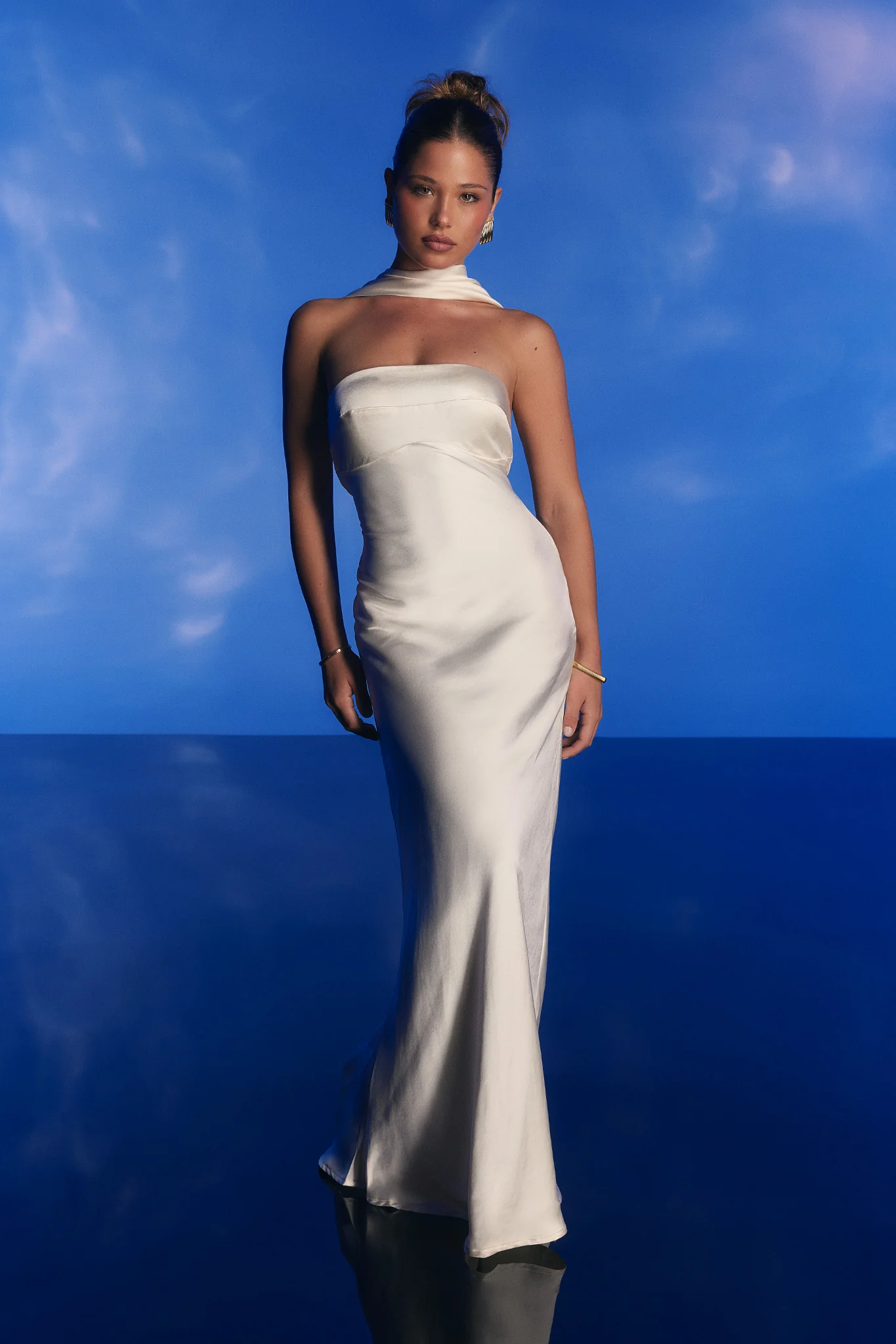 Damsel Reverse Halter Maxi Dress Oyster - Image 6