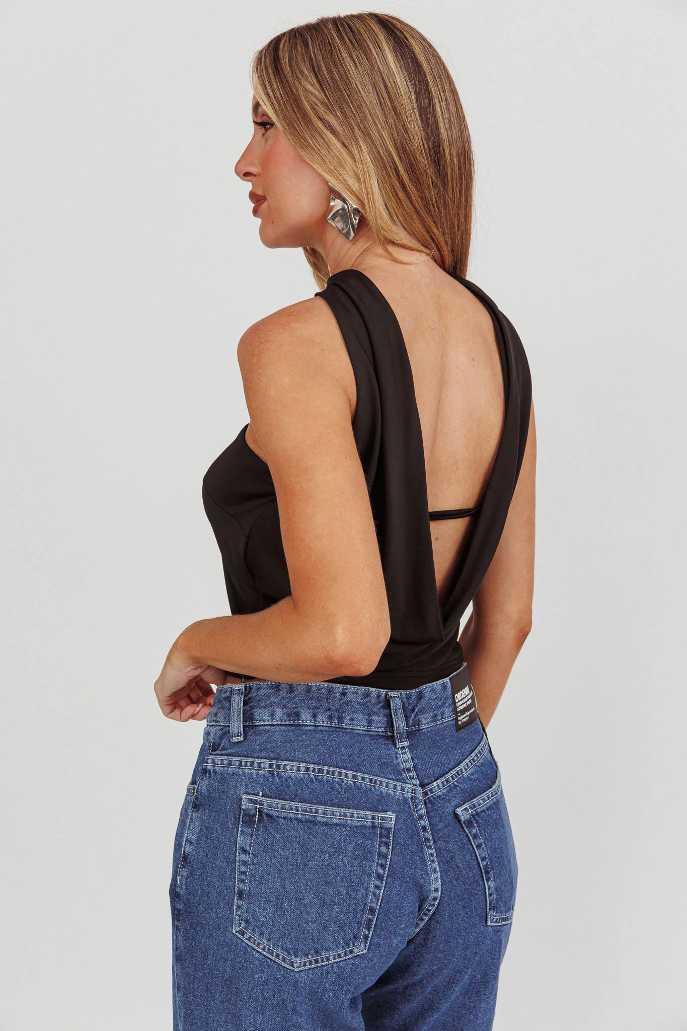 Damsel Reverse Halter Neck Top Black - Image 3