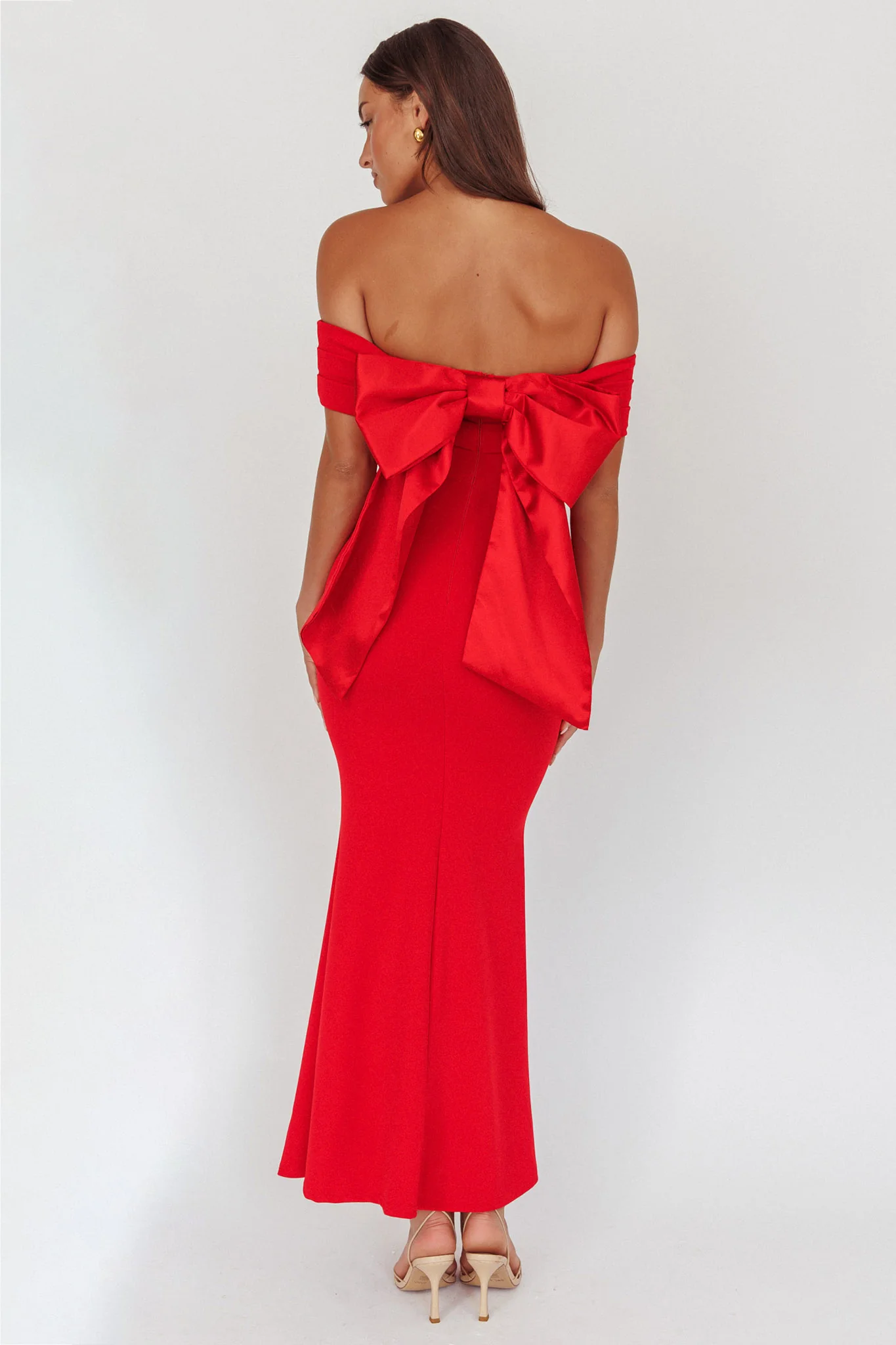 Dancing Queens Bow Back Maxi Dress Red - Image 3