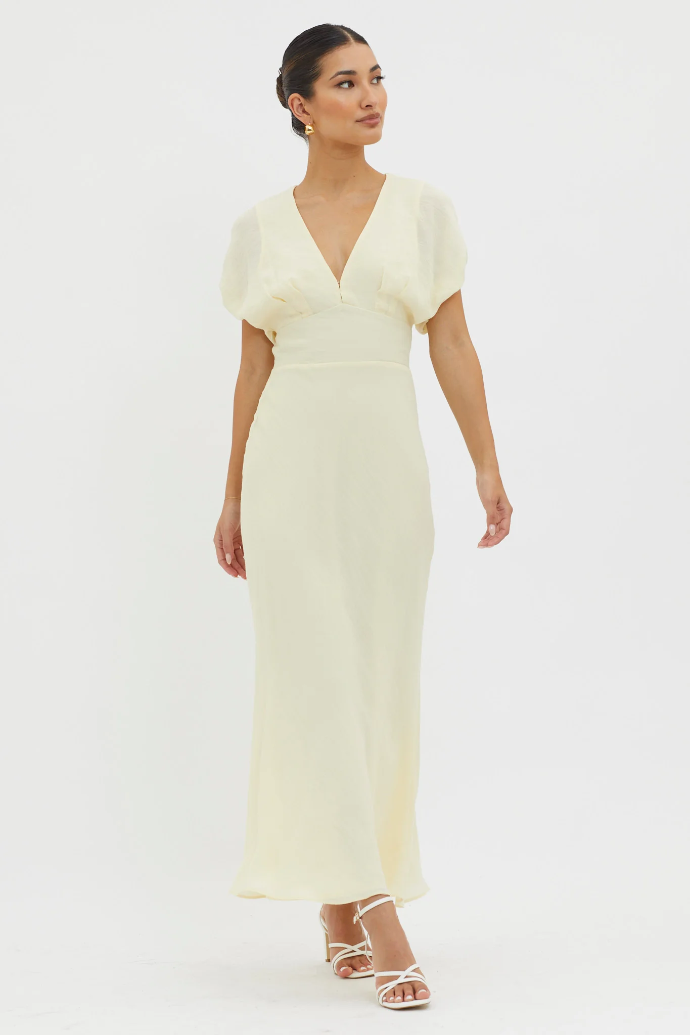 Dare To Live V-Neck Maxi Dress Butter - Image 3