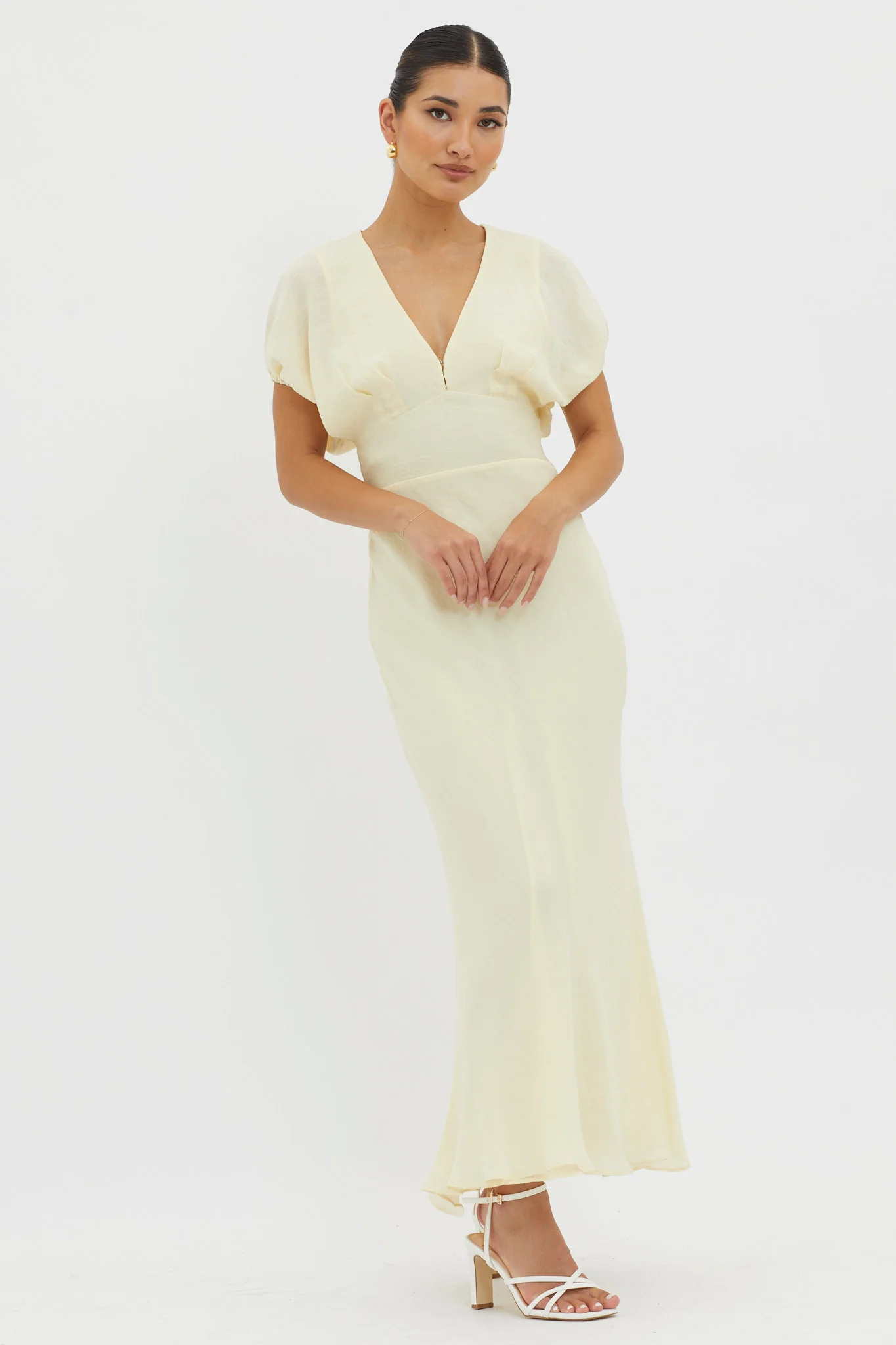 Dare To Live V-Neck Maxi Dress Butter - Image 5