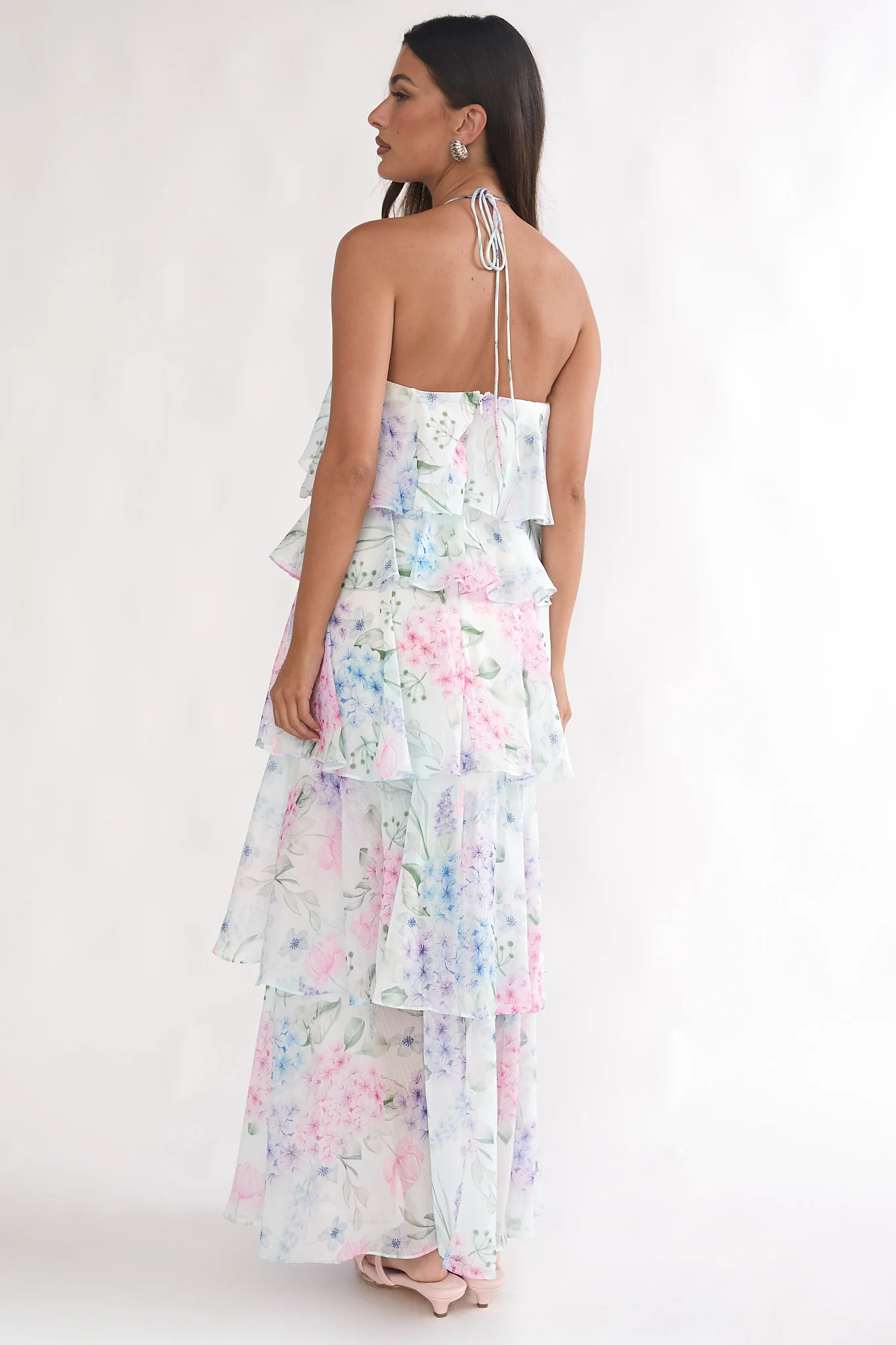 Darylyn Tiered Ruffle Maxi Dress Hydrangea Blue - Image 3