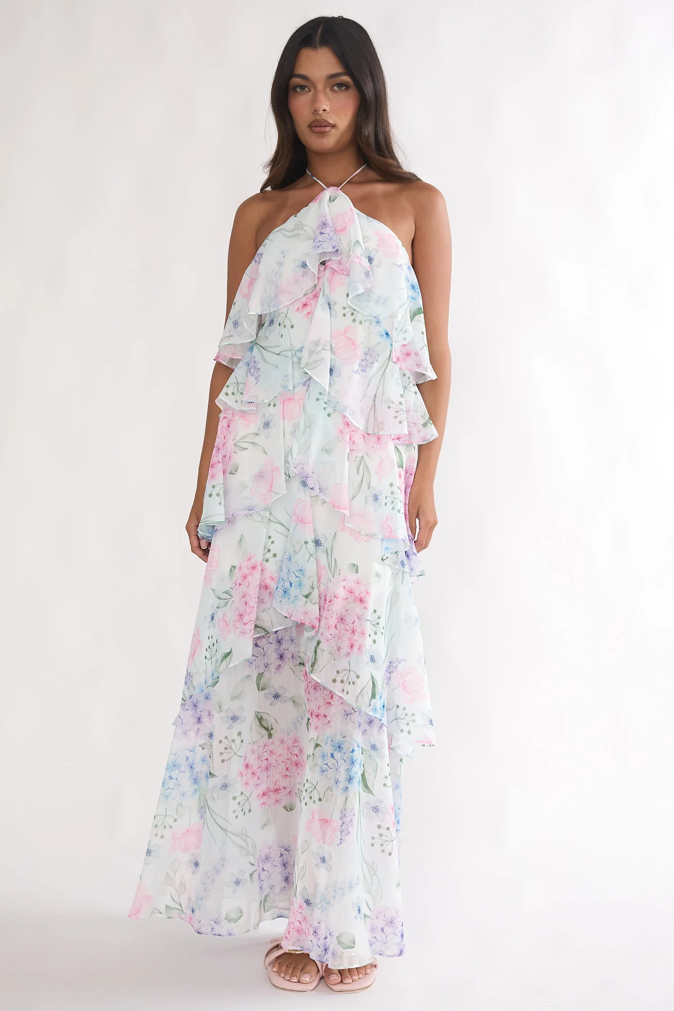 Darylyn Tiered Ruffle Maxi Dress Hydrangea Blue - Image 5
