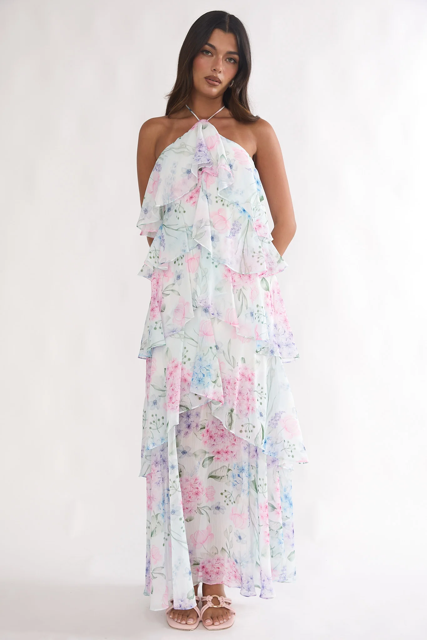 Darylyn Tiered Ruffle Maxi Dress Hydrangea Blue - Image 6