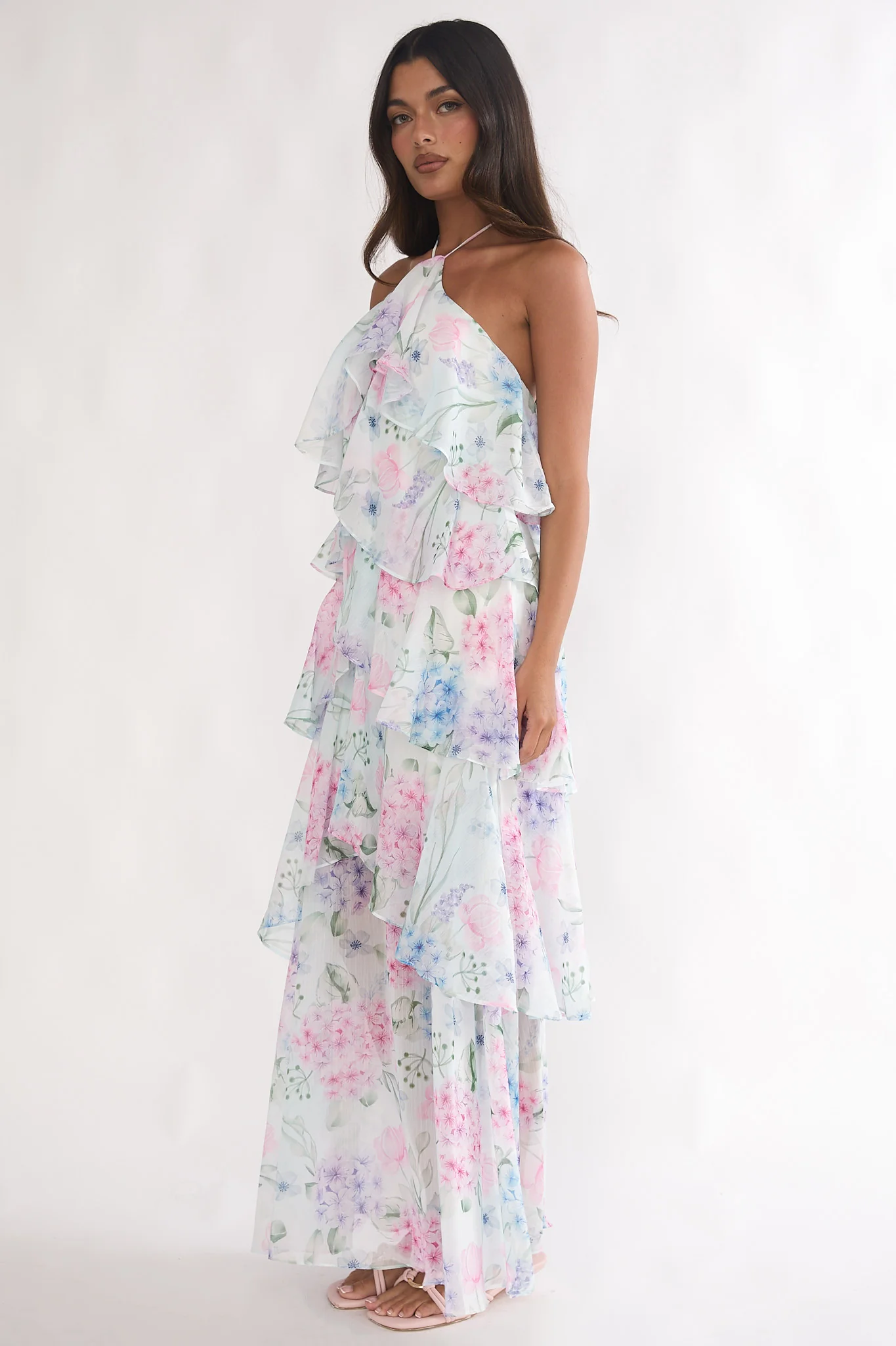 Darylyn Tiered Ruffle Maxi Dress Hydrangea Blue - Image 7